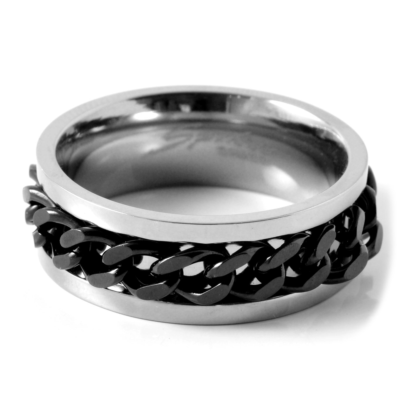 Black Chain Titanium Ring - 2