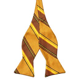 Mustard & Ocher Yellow Silk Self-Tie Bow Tie