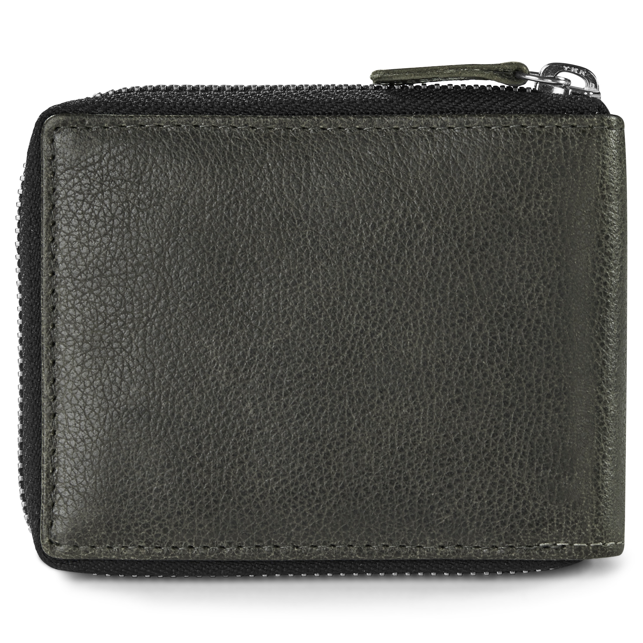 Licio Braungraue RFID Leder Geldbörse Mit Reißverschluss - 4