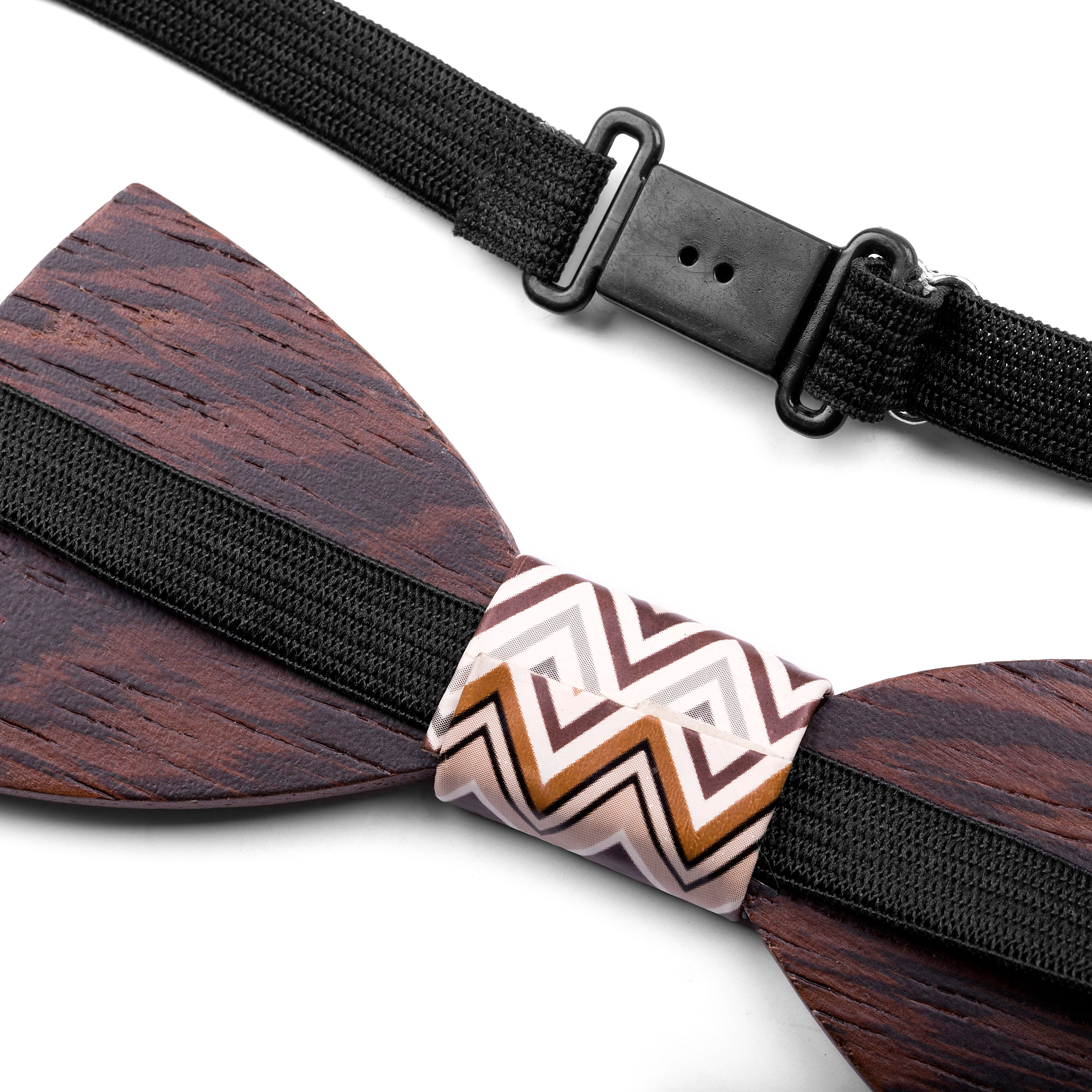 Retro Vlinderdas van Wengéhout - 3