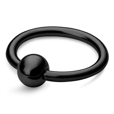 Piercing anneau avec perle captive en acier chirurgical noir 12 mm Piercing anneau avec perle captive en acier chirurgical noir 12 mm