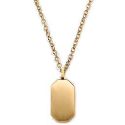 Gold-Tone ID Dog Tag Cable Chain Necklace