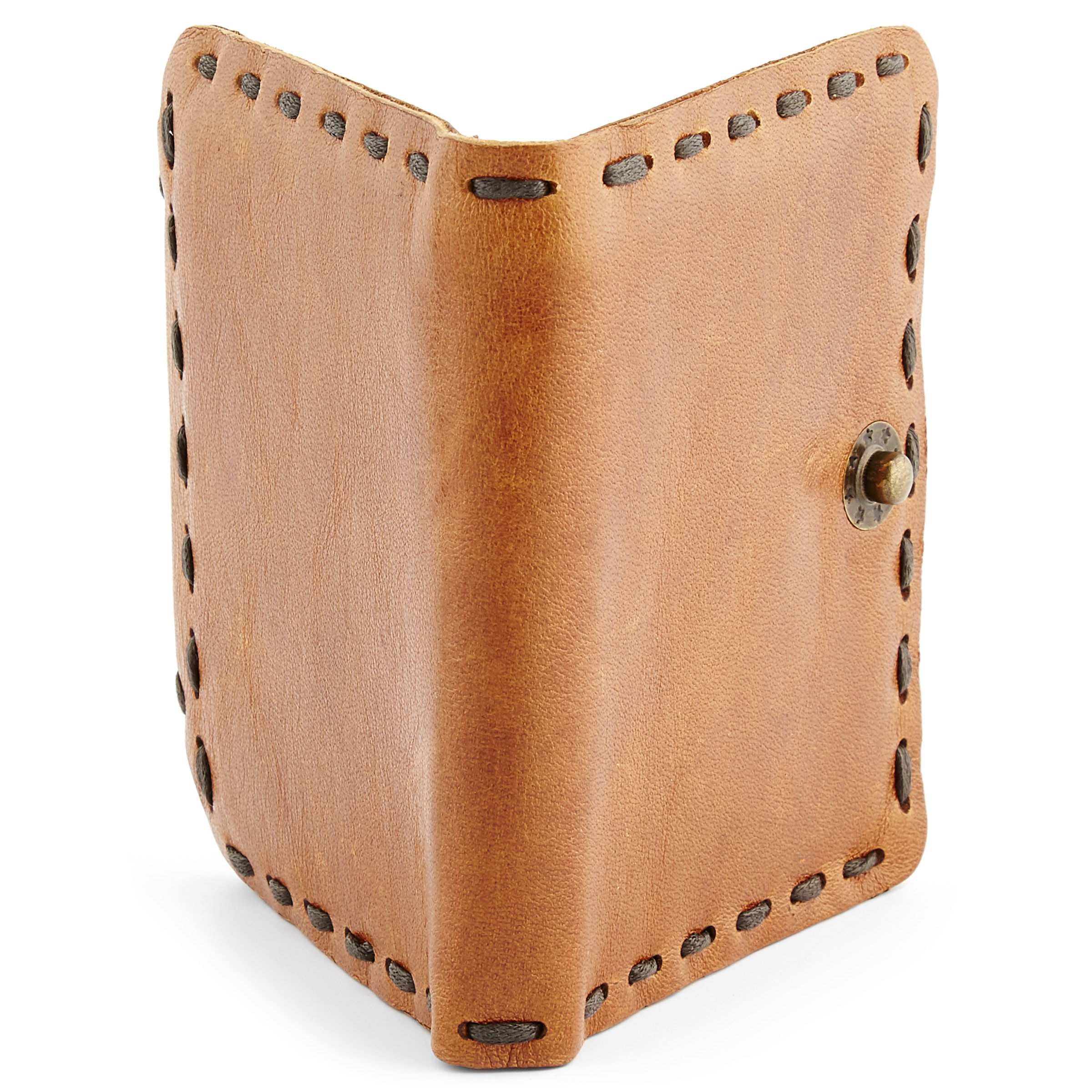 Kompaktowy jasnobrązowy skórzany portfel - 3