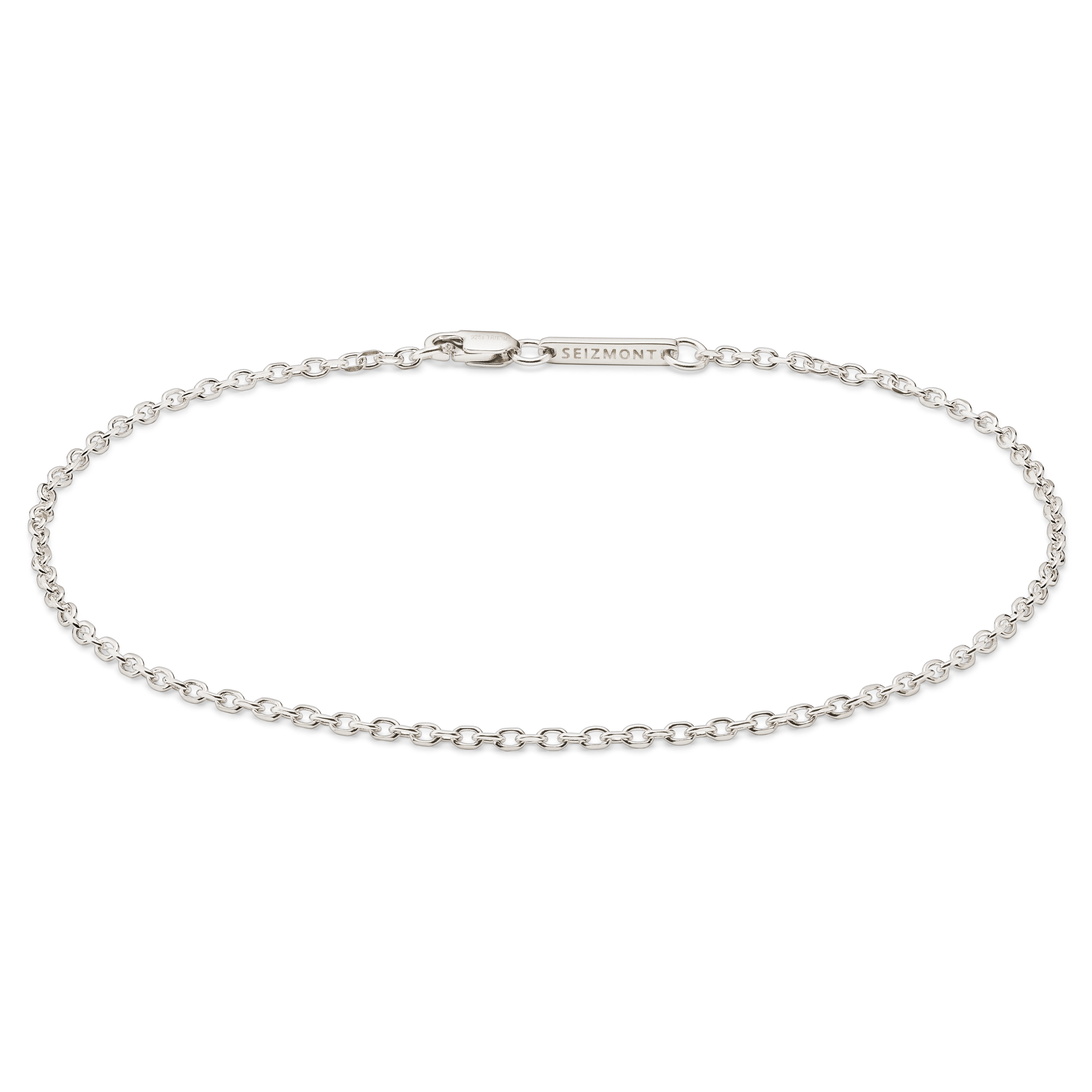 Argentia | Uncoated Raw 925 Sterling Silver 2 mm Cable Chain Bracelet