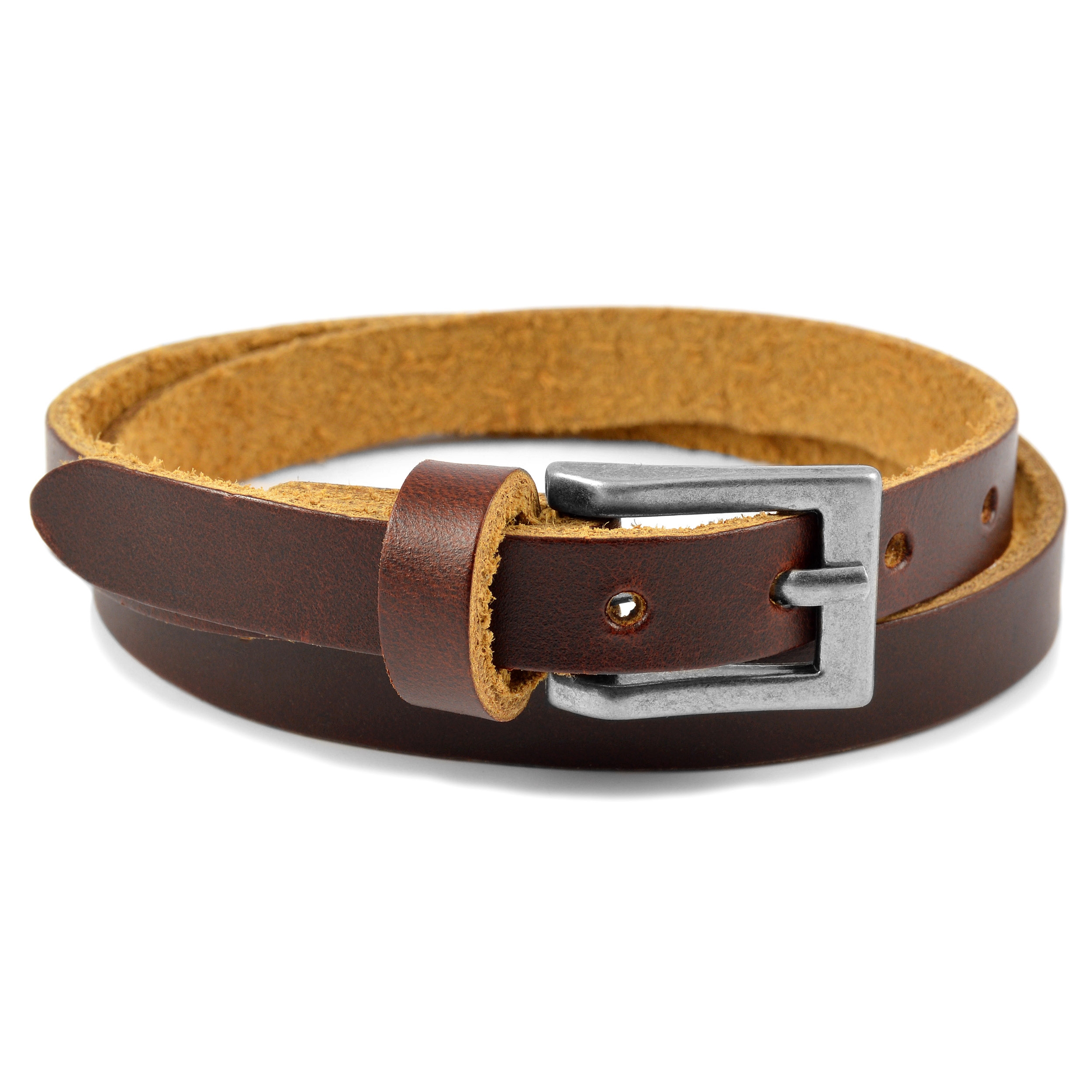 Bruine Verstelbare Lederen Armband - 2