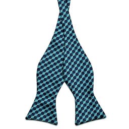 Turquoise & Navy Self-Tie Bow Tie