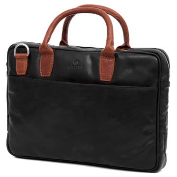 Montreal Slim 13" Executive černá a světle hnědá kožená taška