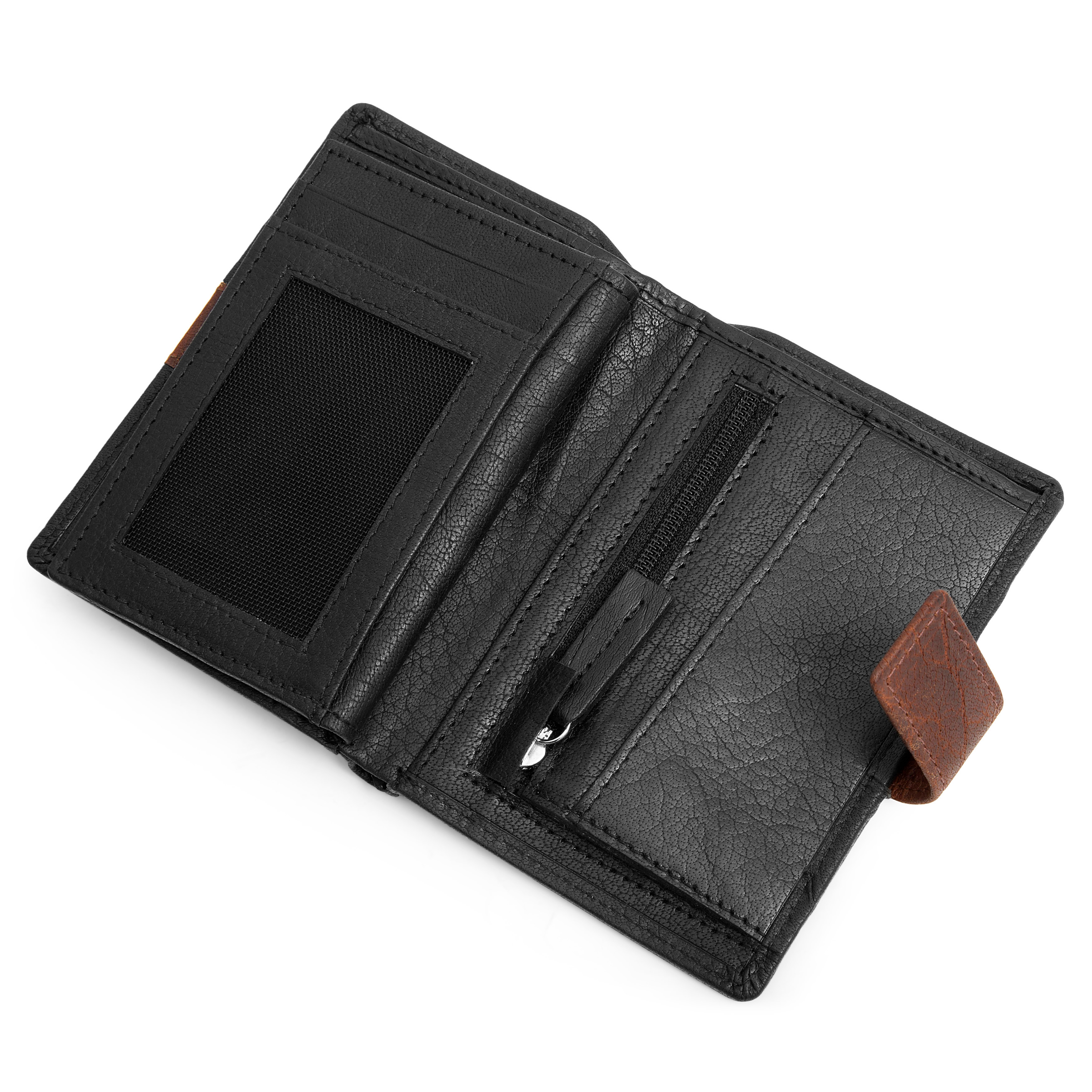 Montreal Executive Svart og Lysebrun RFID Skinnlommebok - 6