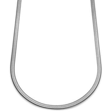 Argentia | 925s | 6mm Rhodium-Plated Sterling Silver Herringbone Chain Necklace Argentia | 925s | 6mm Rhodium-Plated Sterling Silver Herringbone Chain Necklace