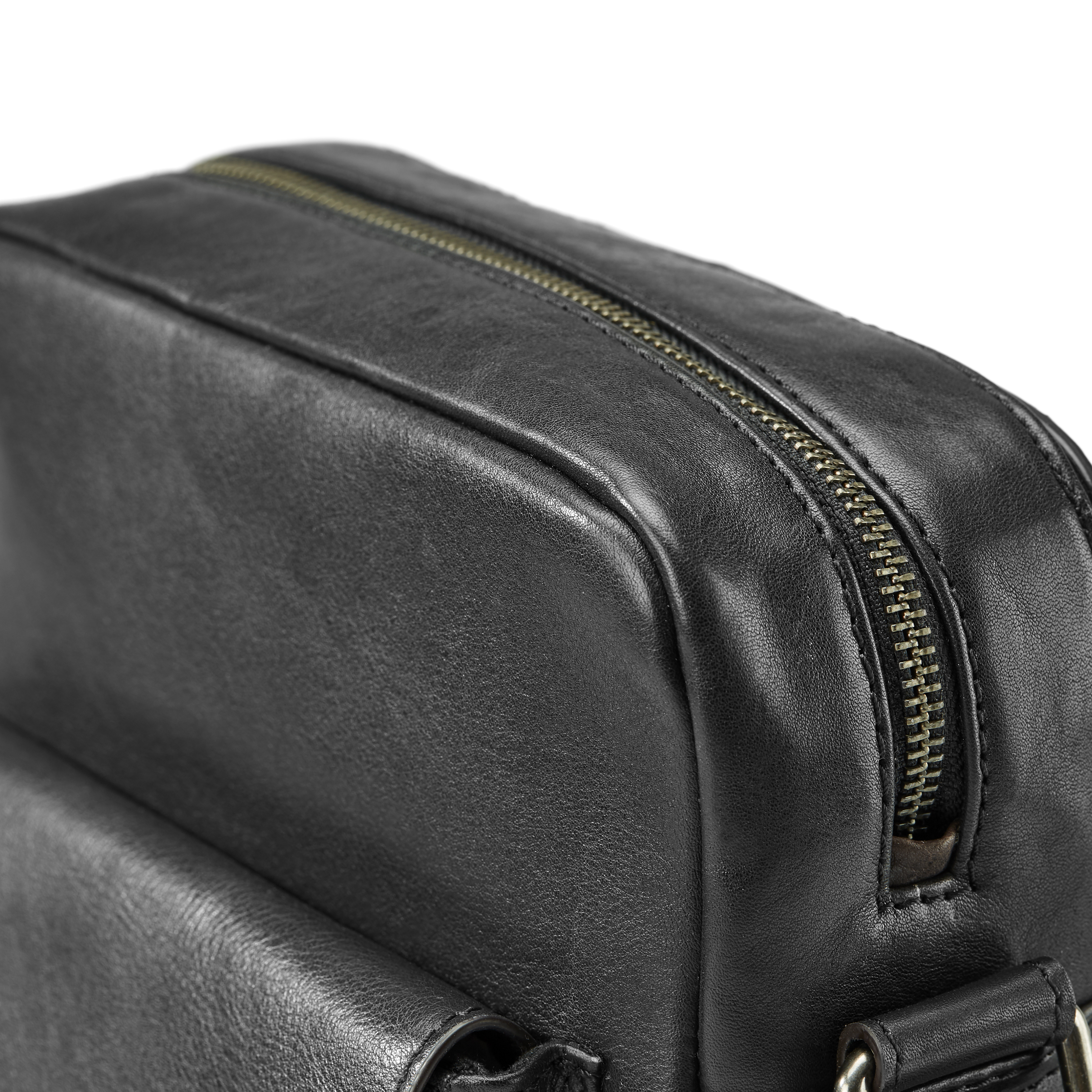 Sac à bandoulière en cuir noir et marron foncé Laurie - 9