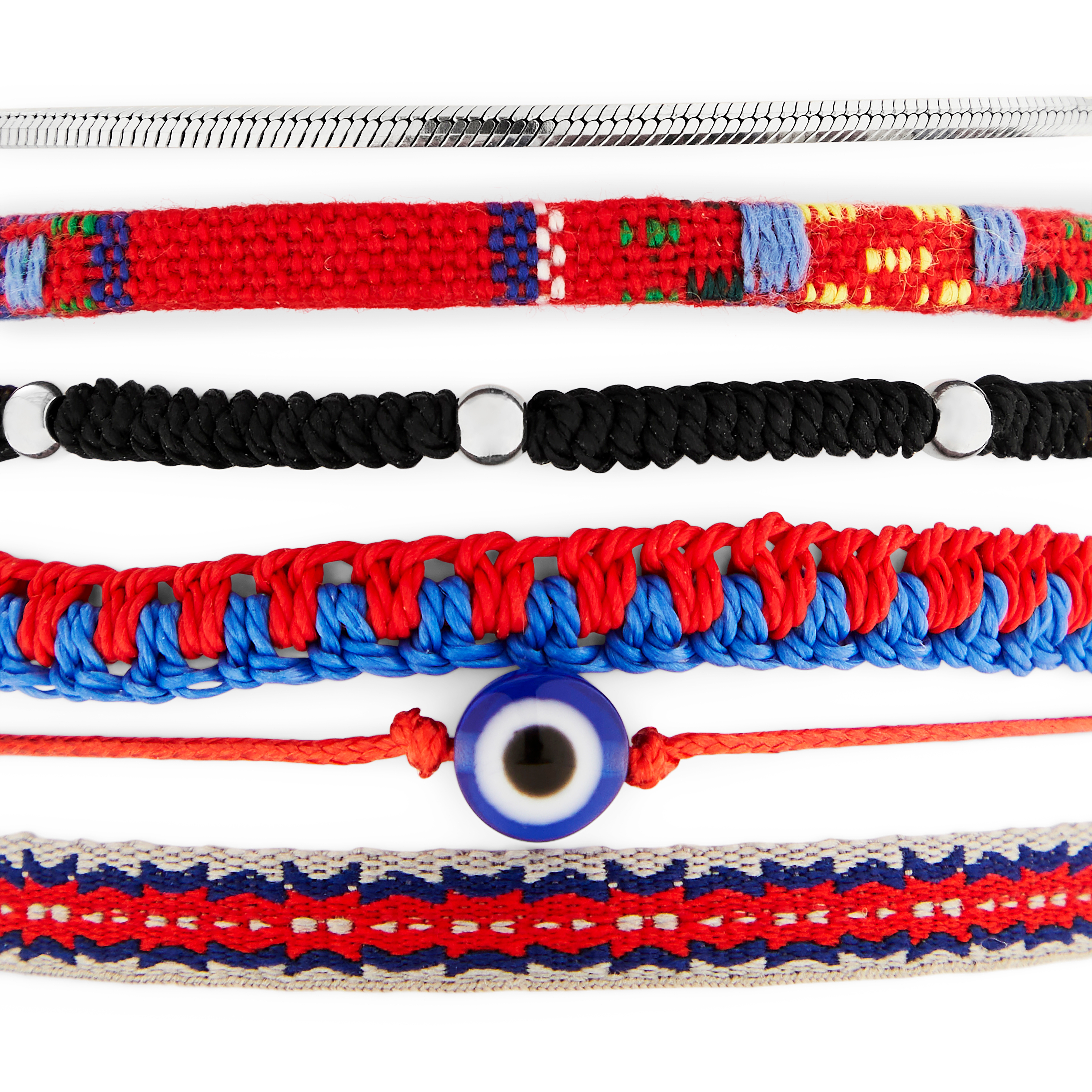 Amalfi | Catania Set de 6 bracelets rouge lave - 3