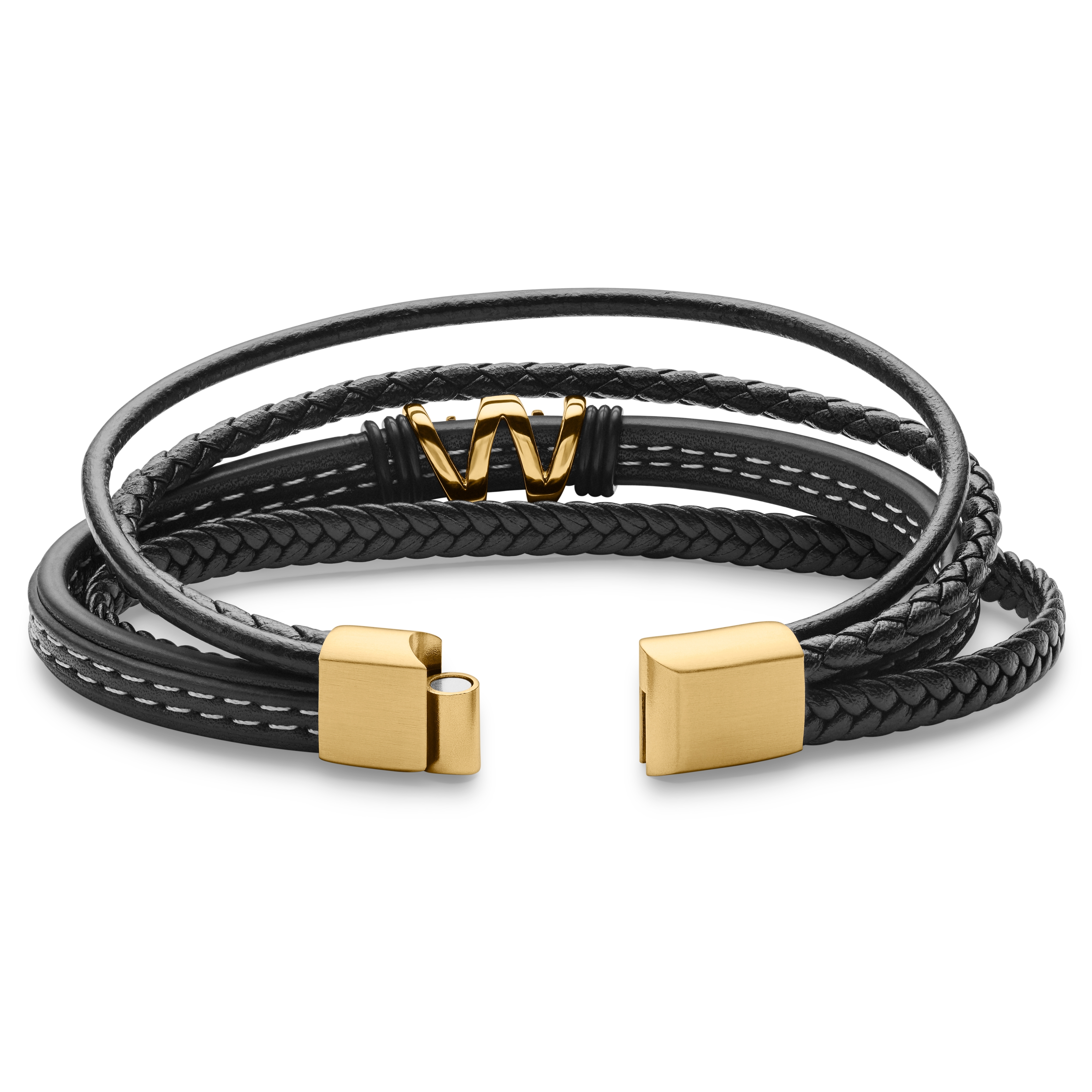 Zlata zapestnica iz umetnega usnja z motivom zmajevega kremplja - 2