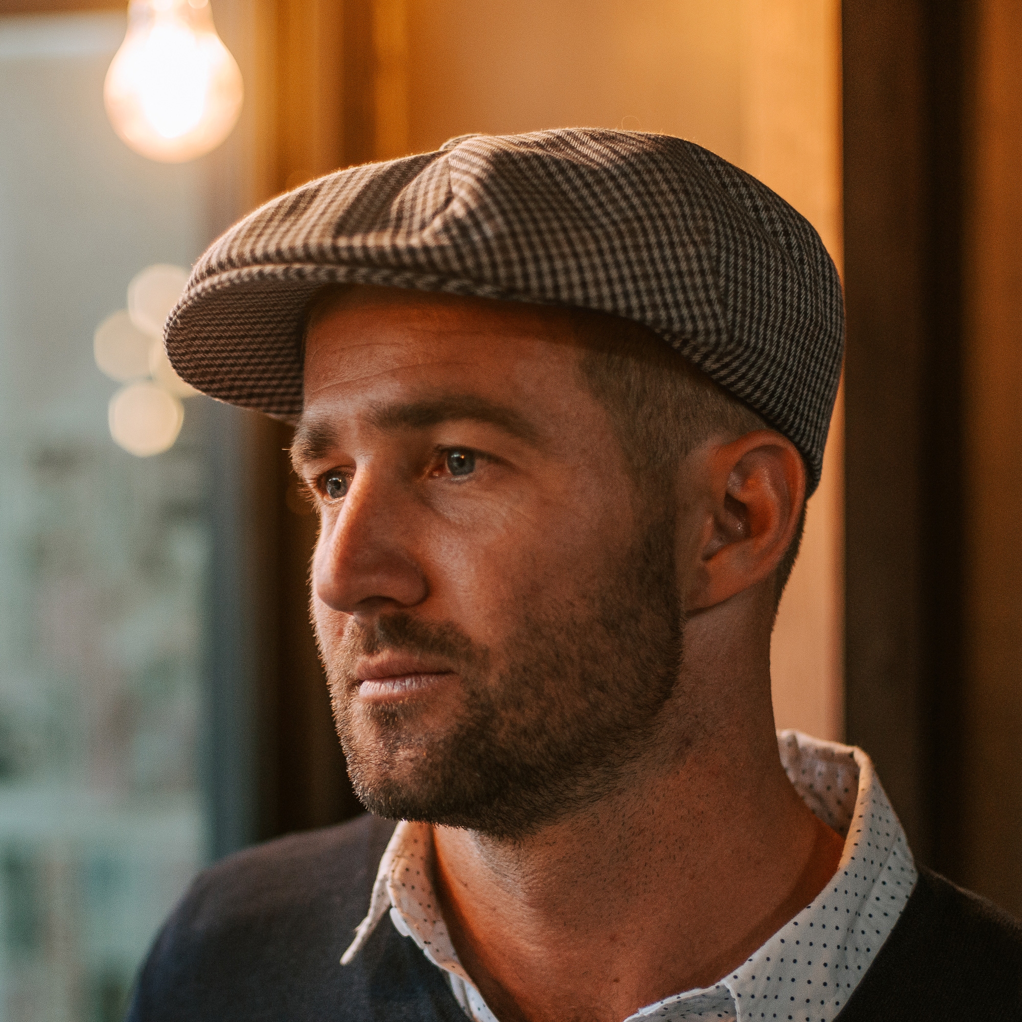 Spicchi Houndstooth Newsboy Cap - 7