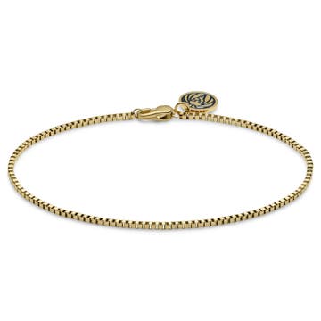 Essentials | 1 mm goldfarbenes quadratisches Box-Kettenarmband Essentials | 1 mm goldfarbenes quadratisches Box-Kettenarmband