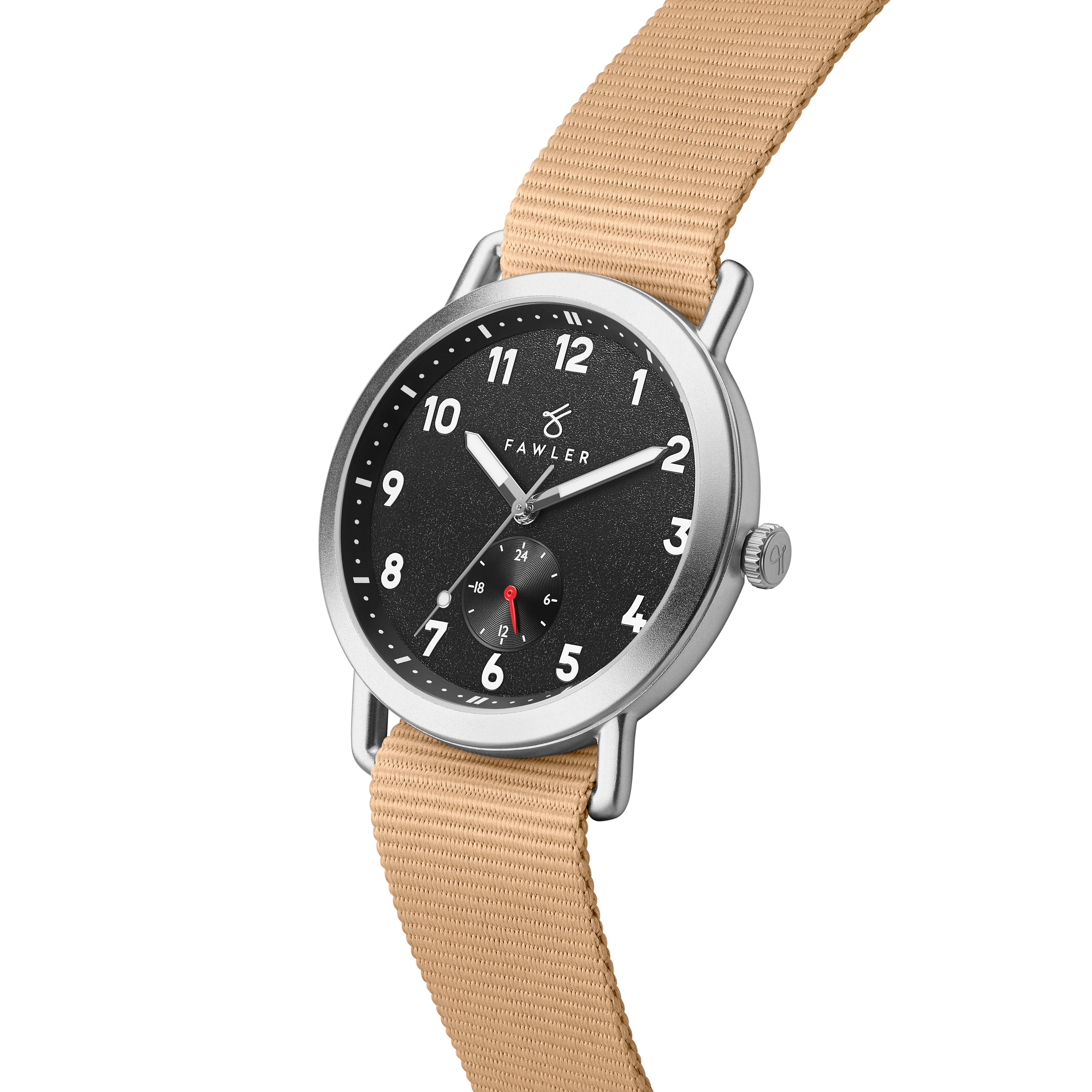 Kronos | Silver-Tone Outdoor Watch With Sand Nylon Strap - 3