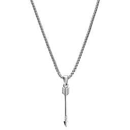 Atlas | Silver-tone Steel Arrow Pendant Necklace