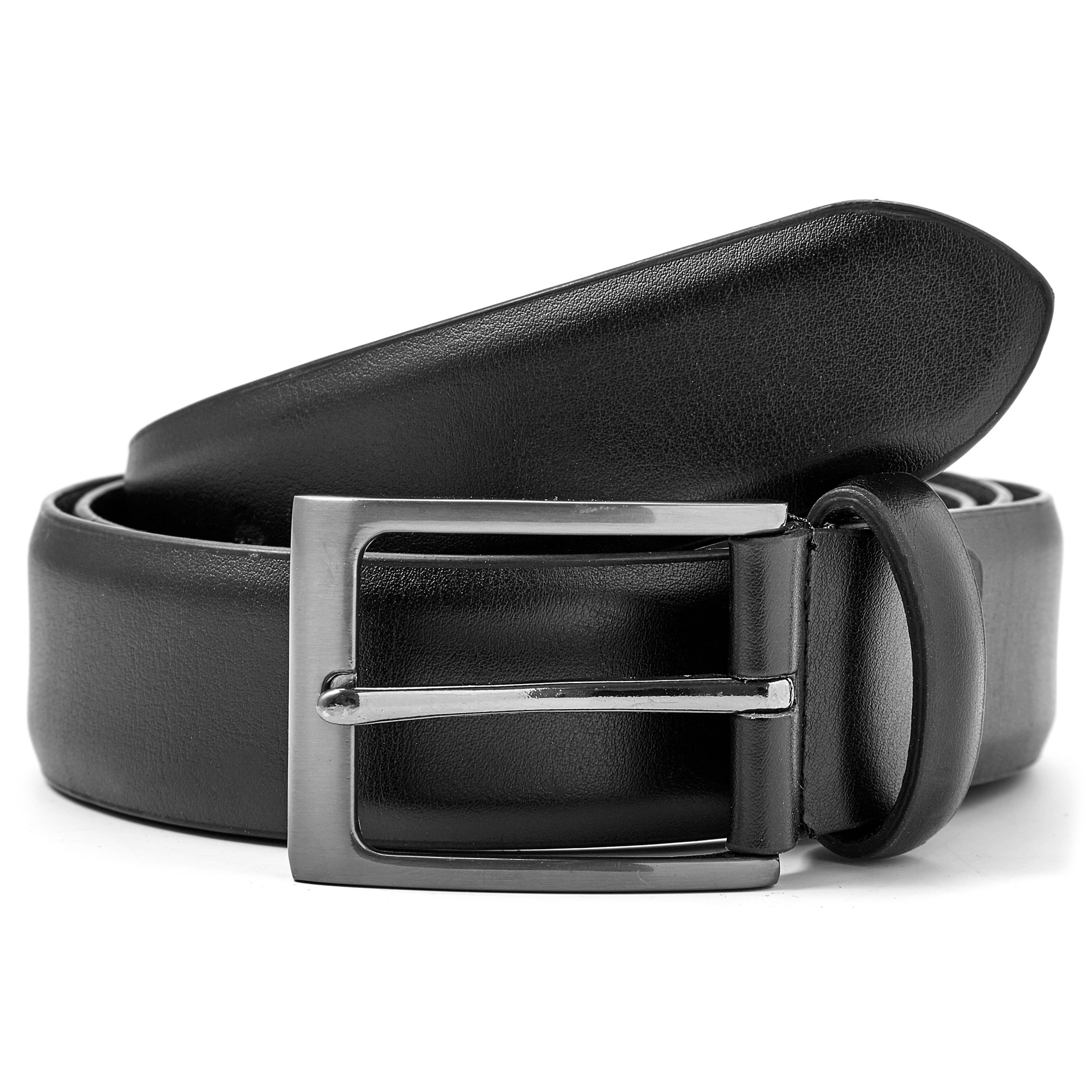 Eenvoudige zwart lederen riem - 1