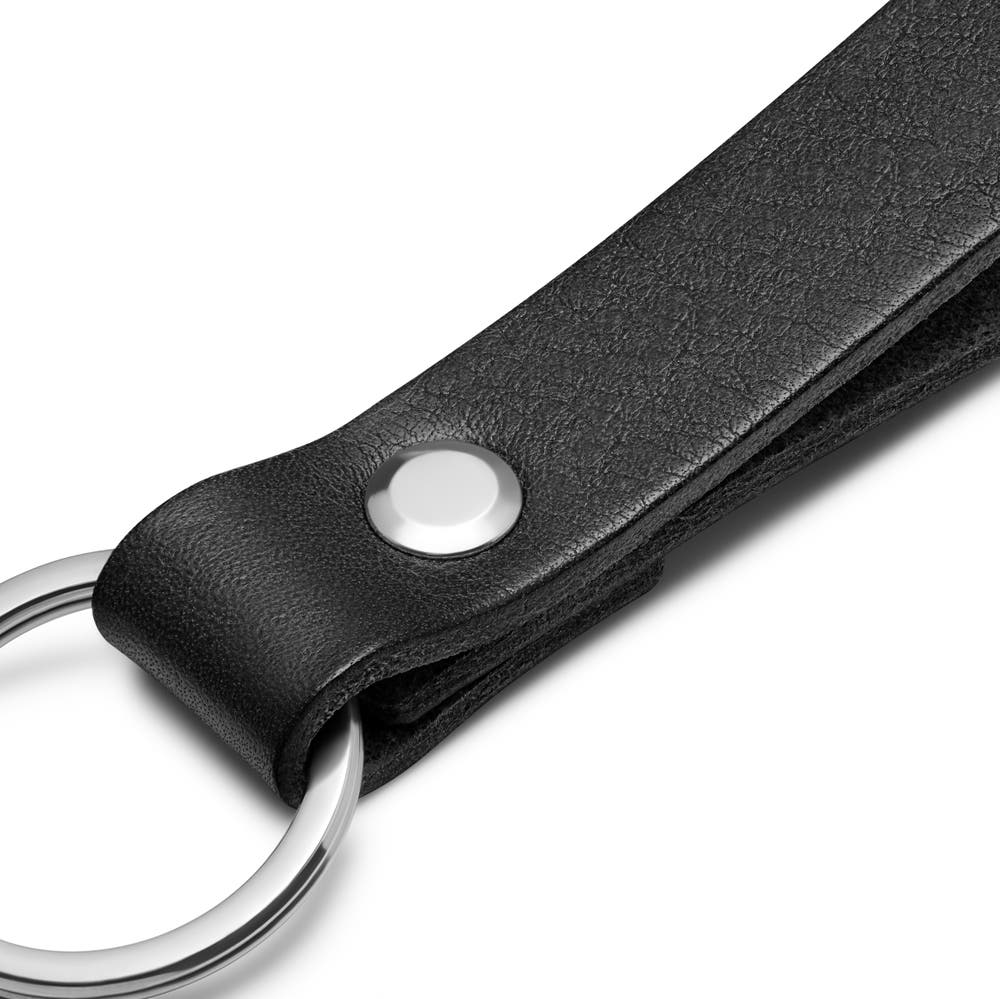 hover: Black Full-Grain Leather Keychain hover: Black Full-Grain Leather Keychain