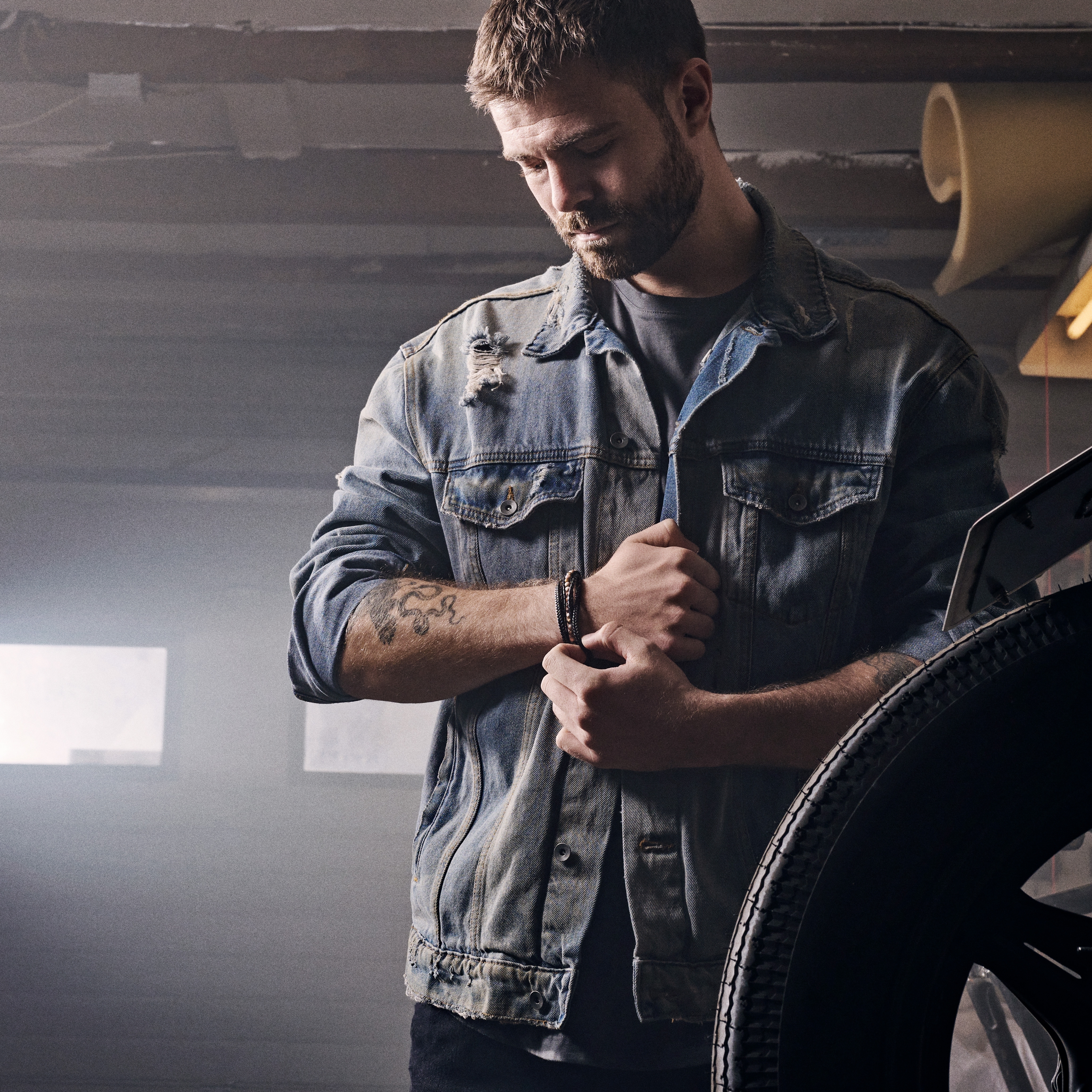 Naxos | Black Braided Leather & Coral Jade Bead Bracelet - 4