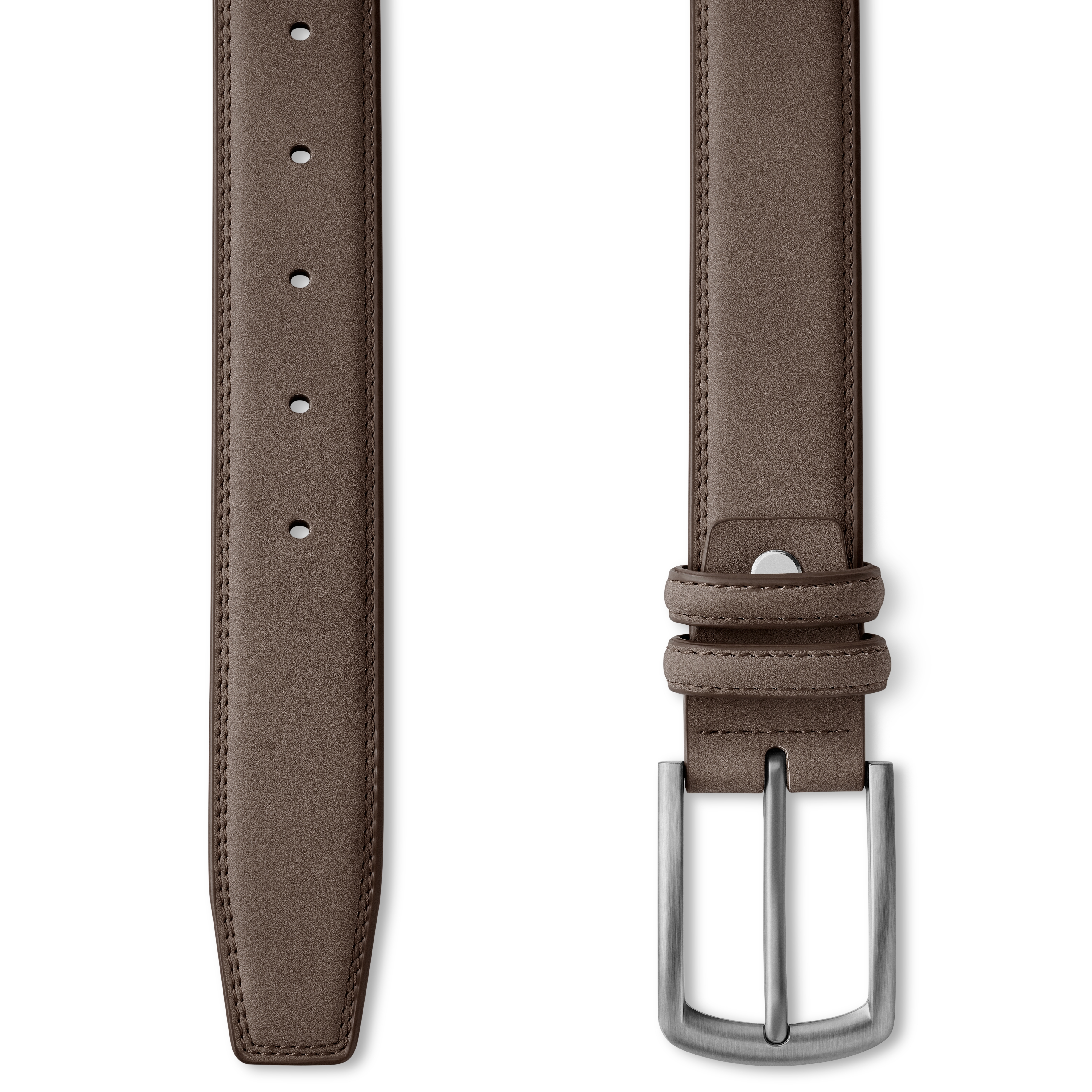 Dark Brown Traditional Faux Suede Belt - 2