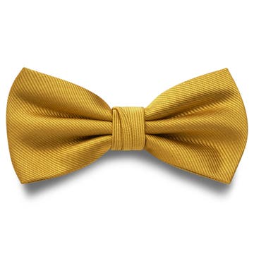 Papillon pre-annodato color marrone dorato con motivo gros-grain Papillon pre-annodato color marrone dorato con motivo gros-grain