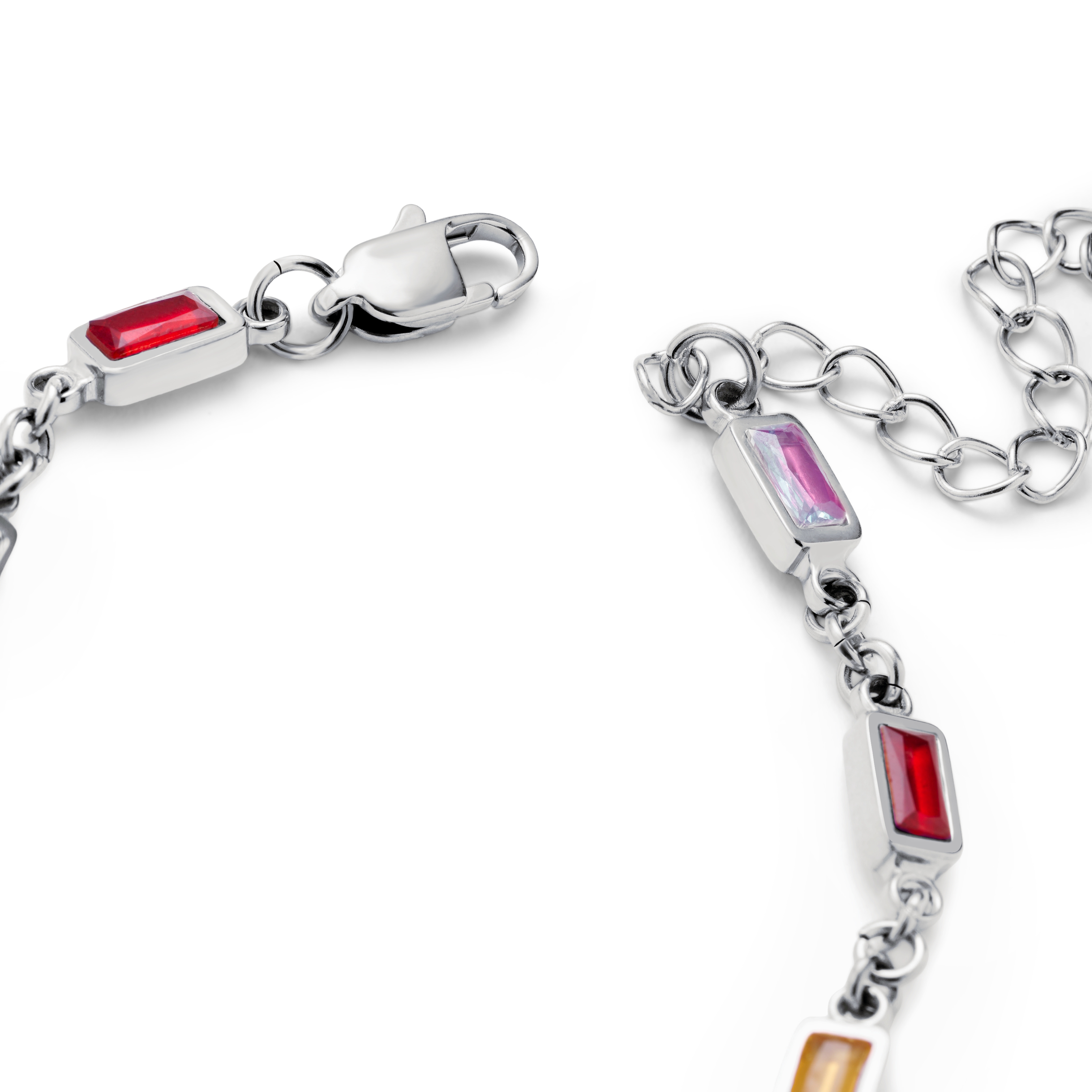 Prism | Bracelet argenté avec pierres en cristal multicolore - 4