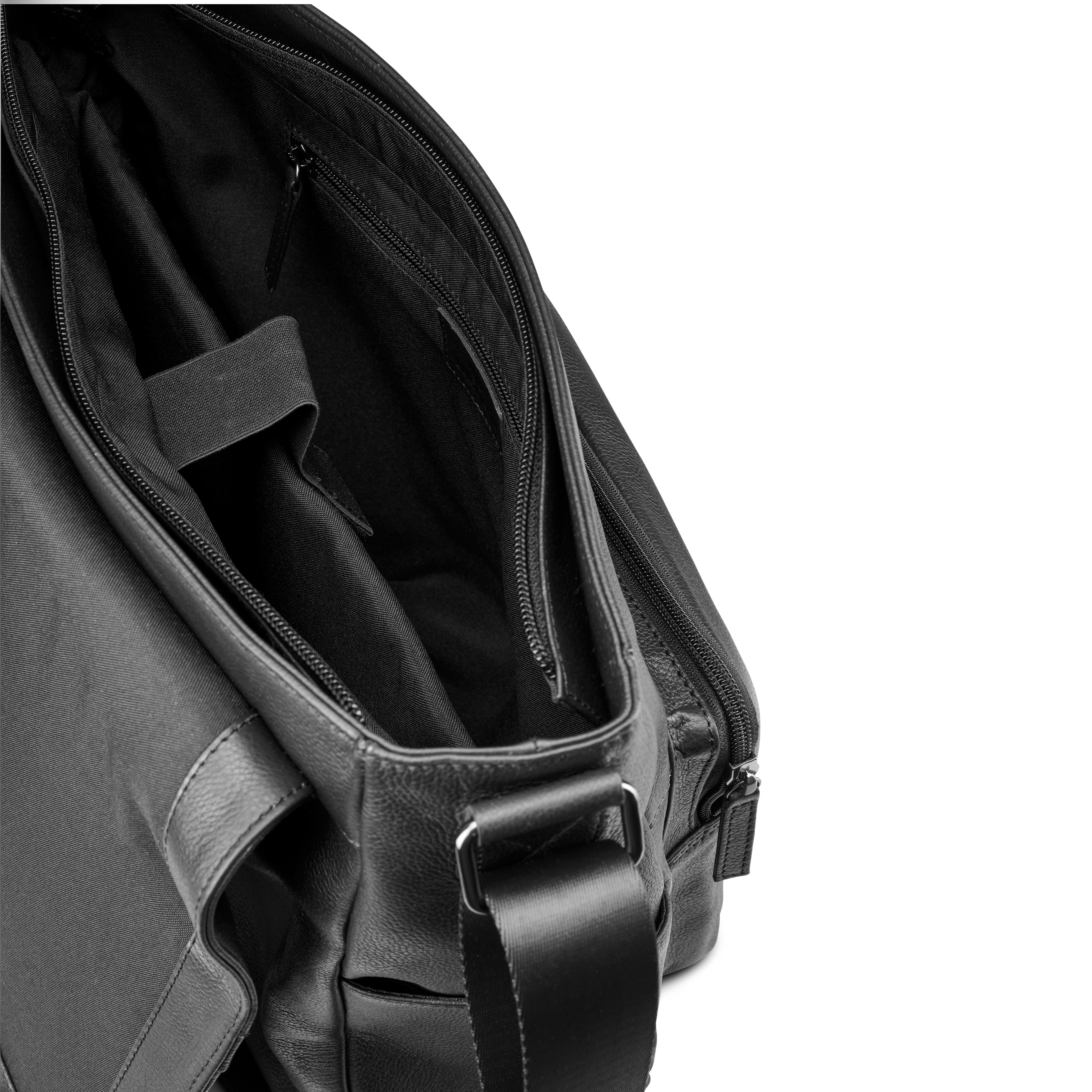 Black Full-Grain Leather Satchel - 6