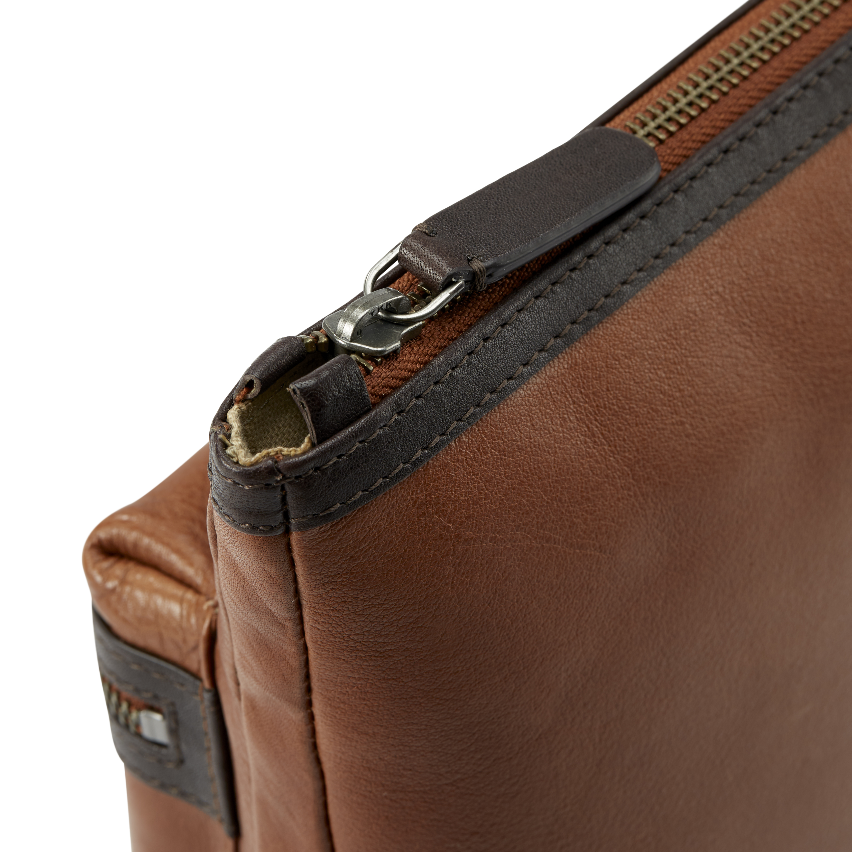 Lincoln | Tan & Dark Brown Leather Tablet Bag - 8