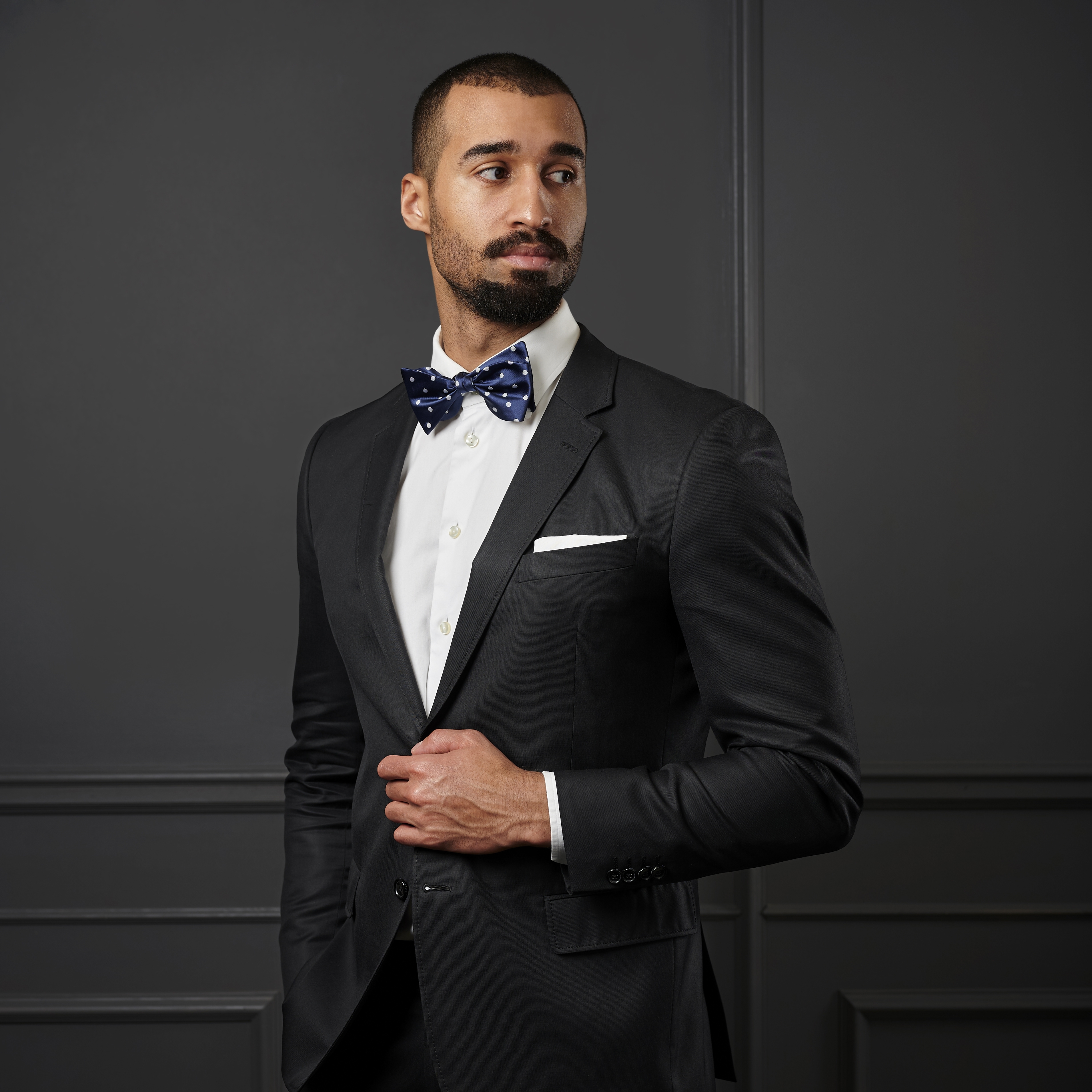 White Polka Dot Silk Self-Tie Bow Tie - 4