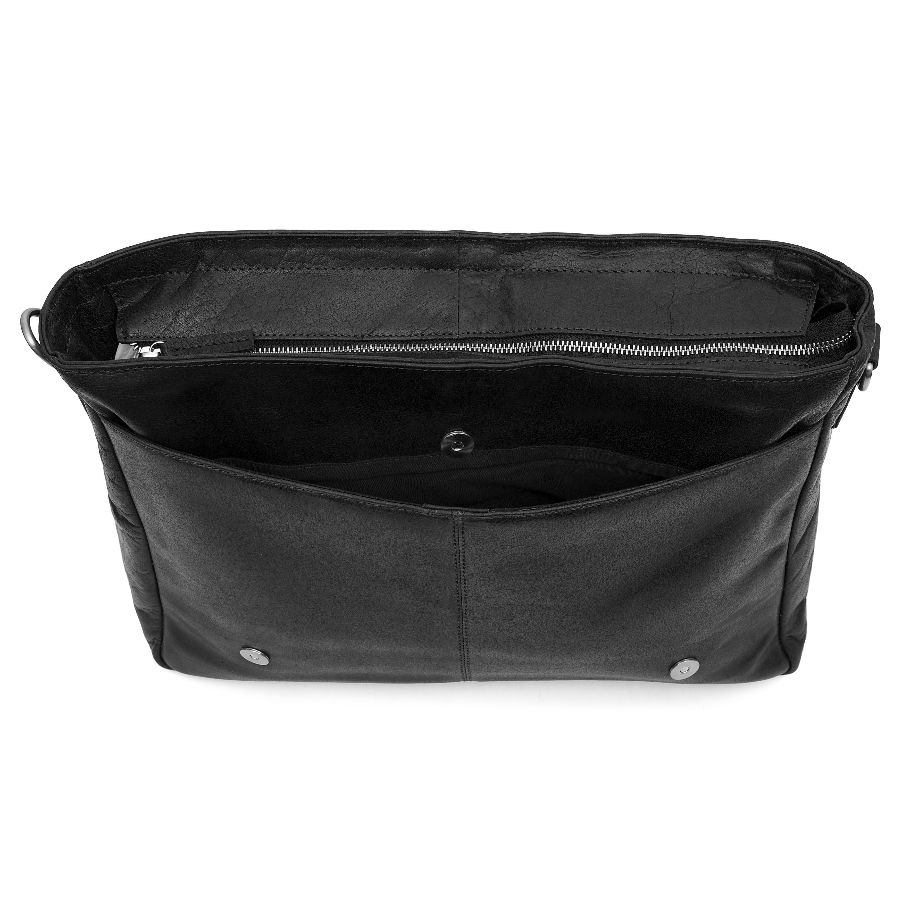 Montreal Svart Messenger Skinnveske - 10
