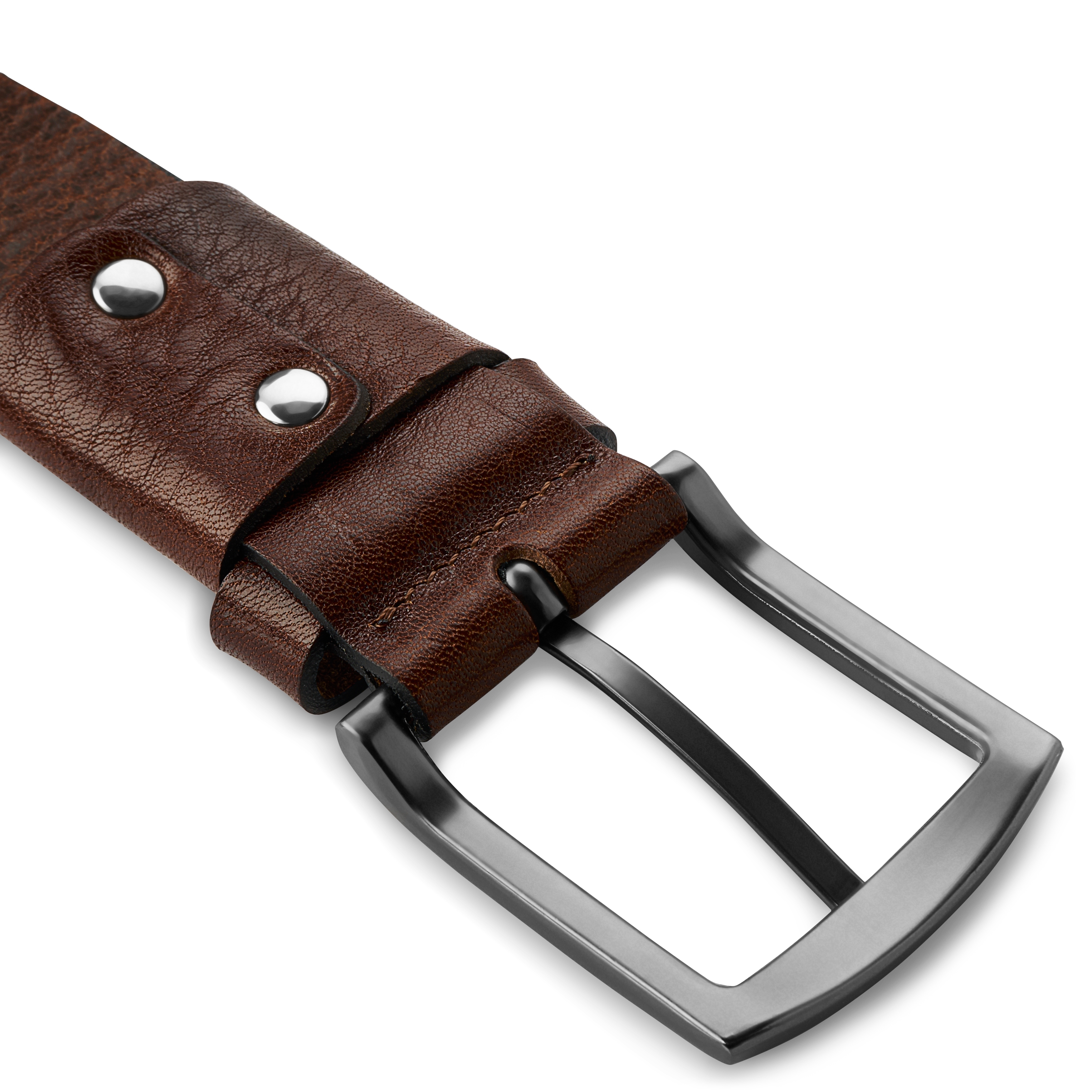Brown Full-Grain Leather Stretch Belt | In stock! | BSWK