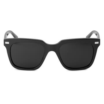 Čierne polarizačné slnečné okuliare Wolfgang Thea so sivými šošovkami