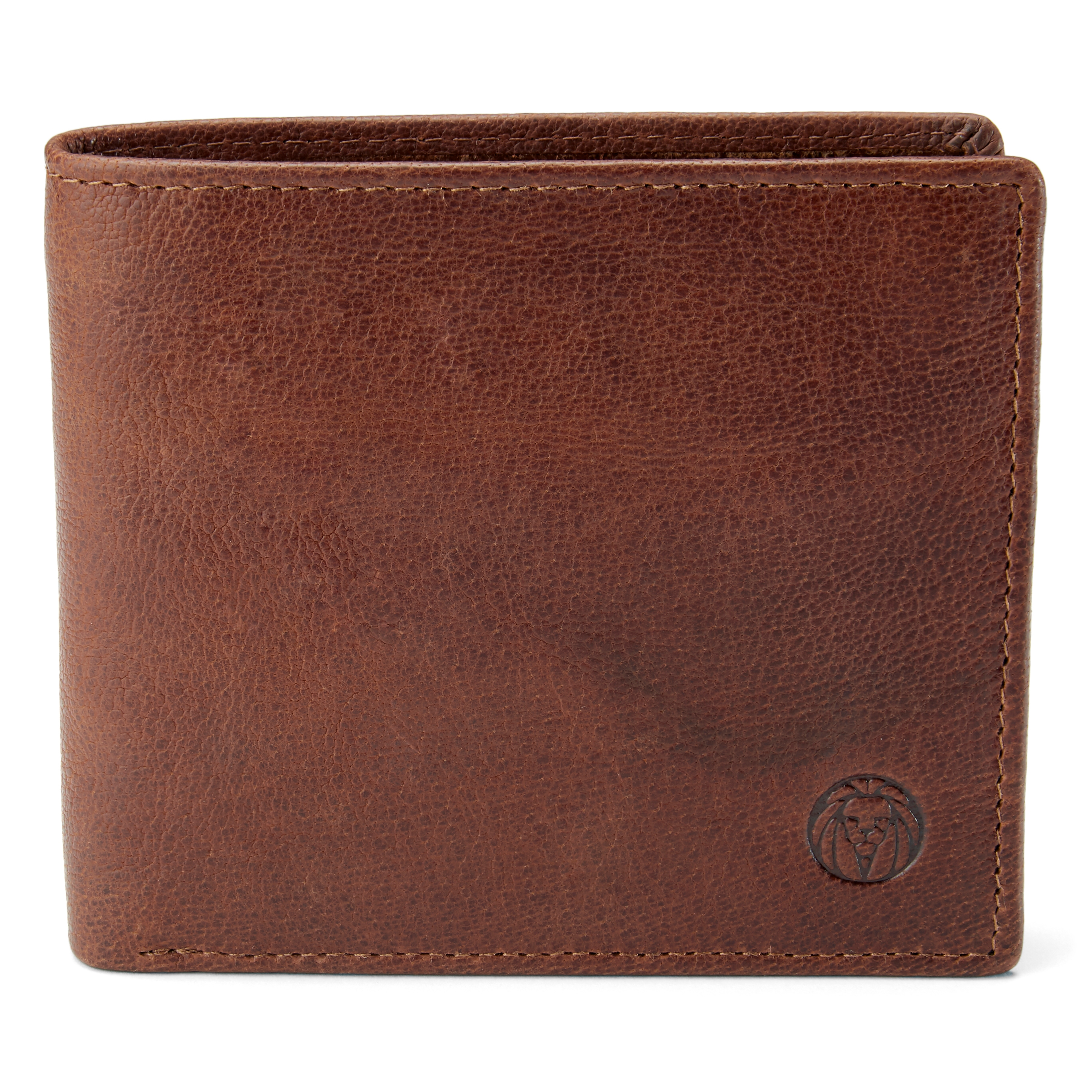 Cartera de doble pliegue de cuero canela California - 3