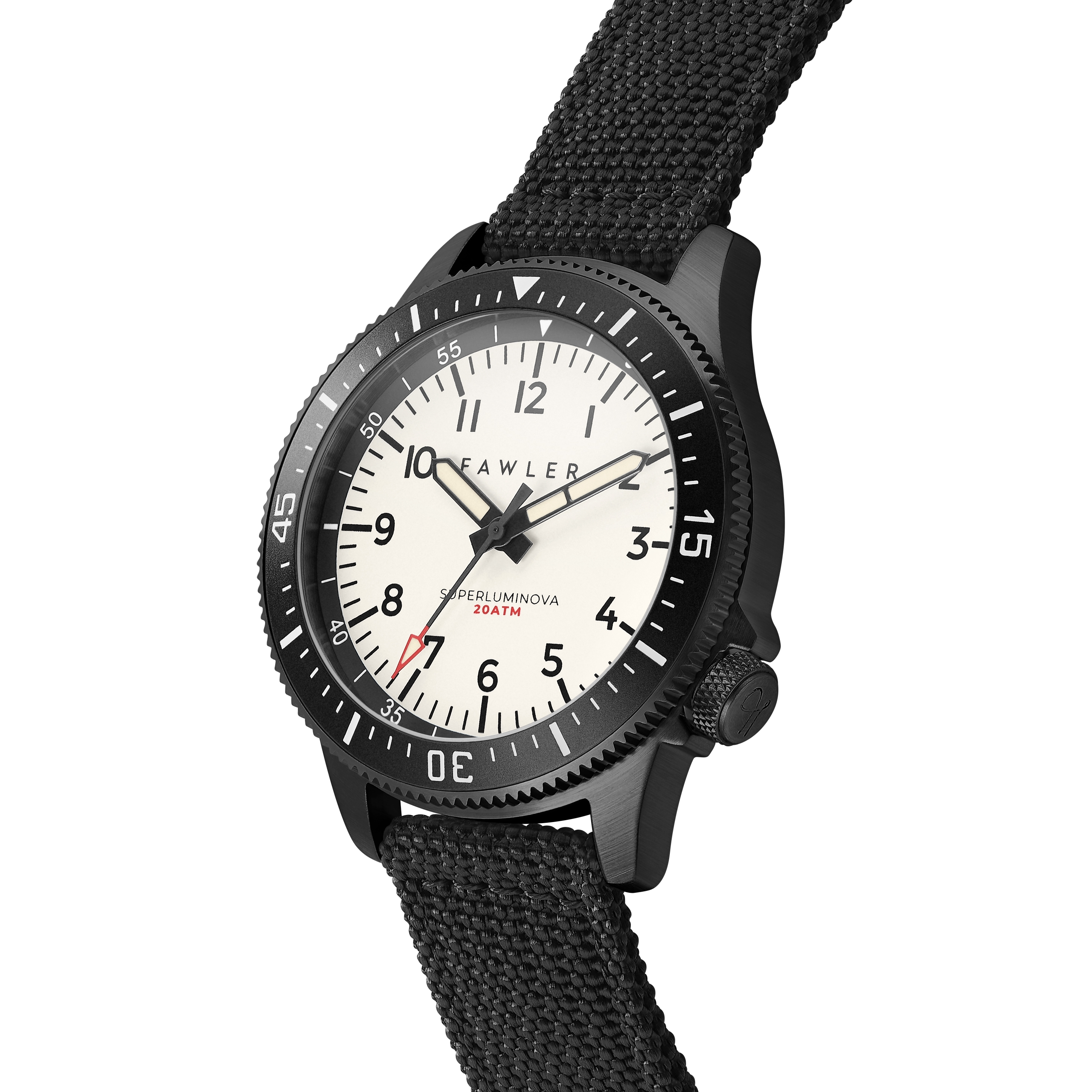 Luscent | Schwarze gebürstete Taucheruhr mit Vollluminanz-Zifferblatt - 3