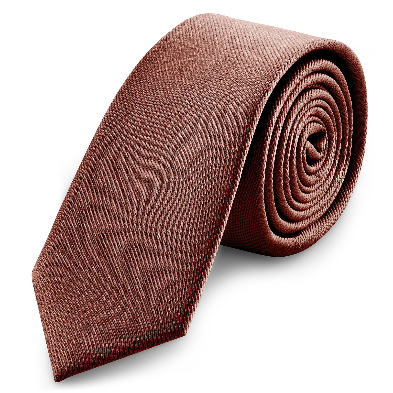 Cravatta skinny da 6 cm color terracotta con motivo gros-grain Cravatta skinny da 6 cm color terracotta con motivo gros-grain