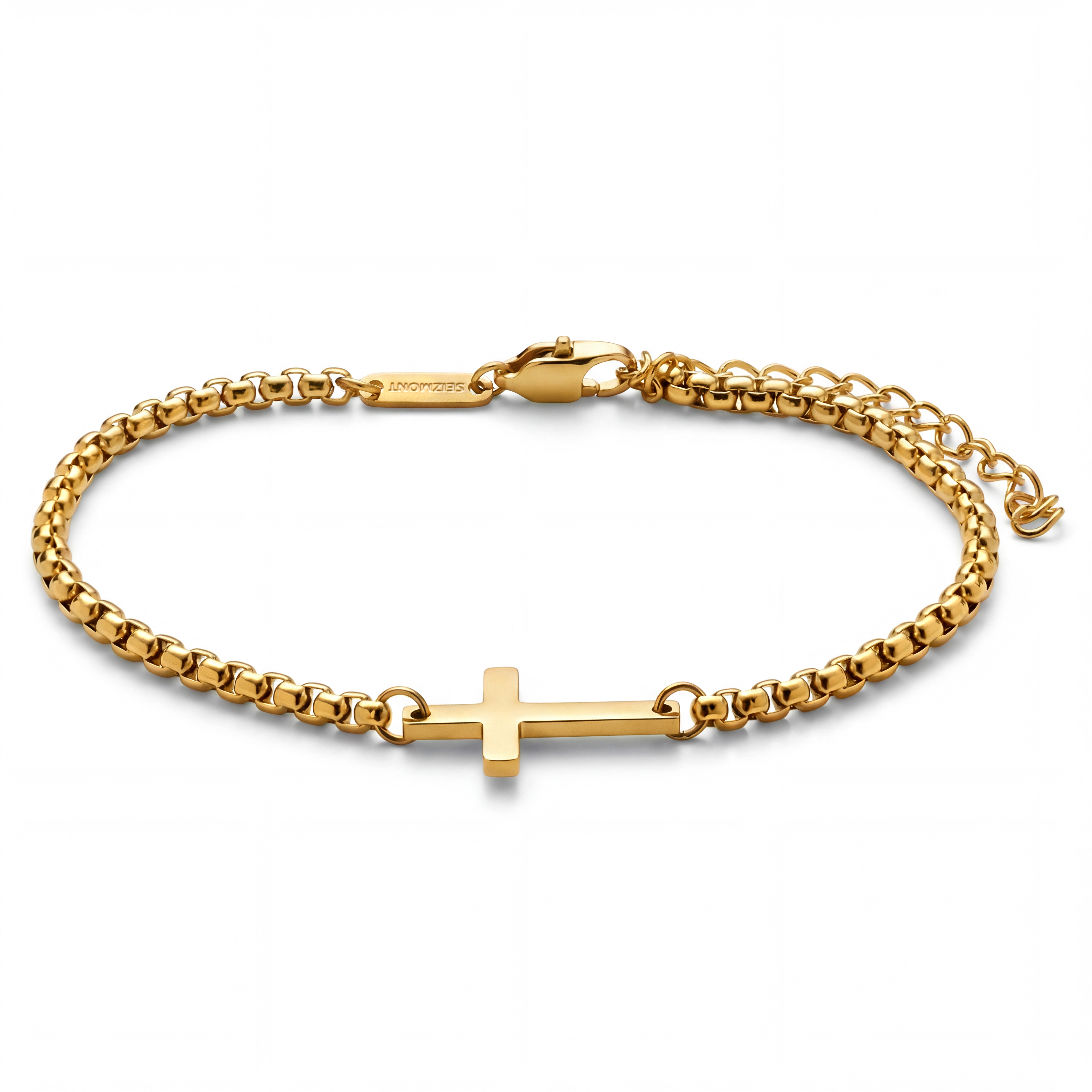 New Classics | 2mm Kullansävyinen Teräksinen Pyöristetty Risti Ranneketju