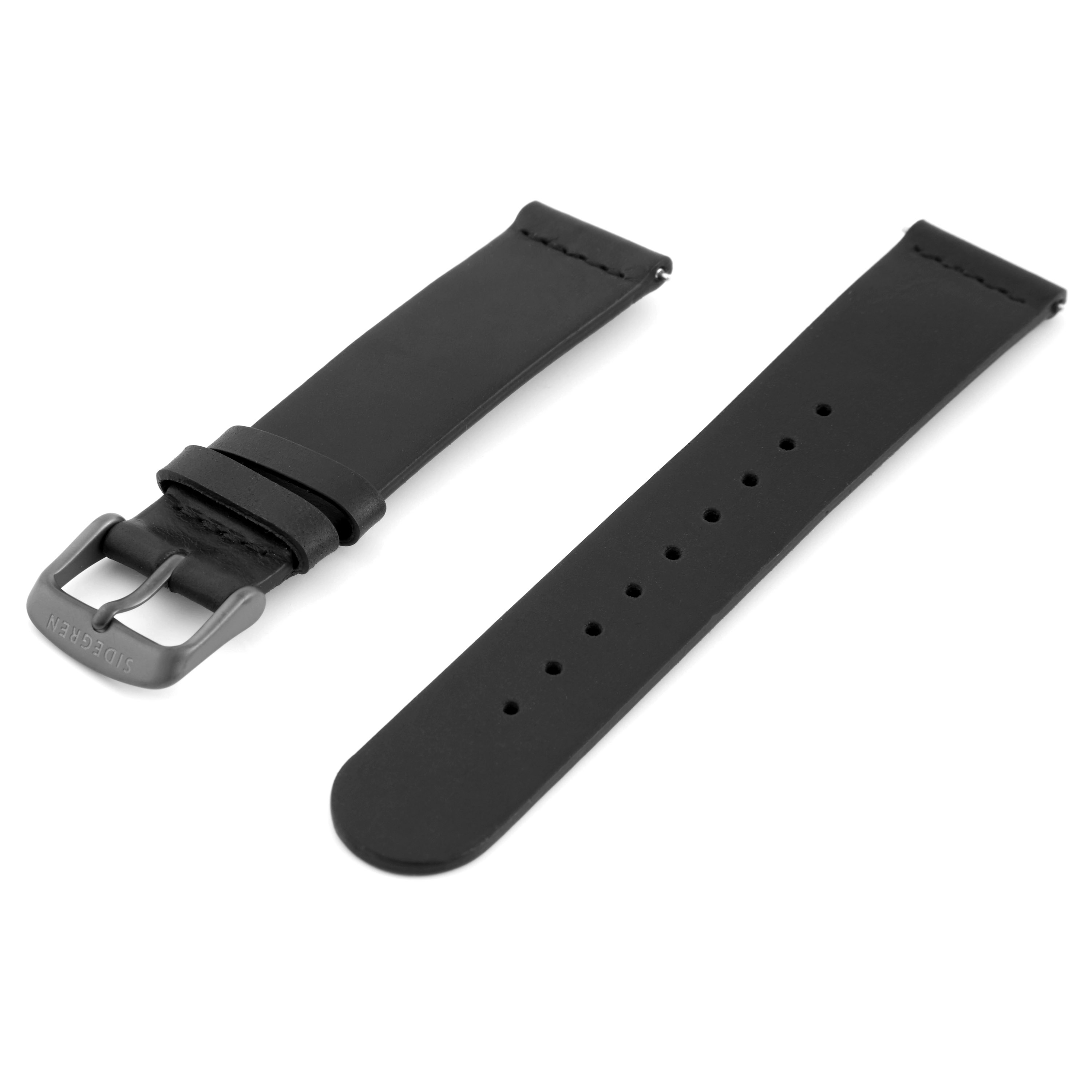 Correa para reloj negra con hebilla gris oscuro - 2