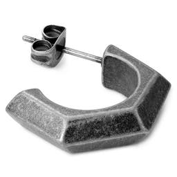 Jax Grey Stainless Steel Hook Earring