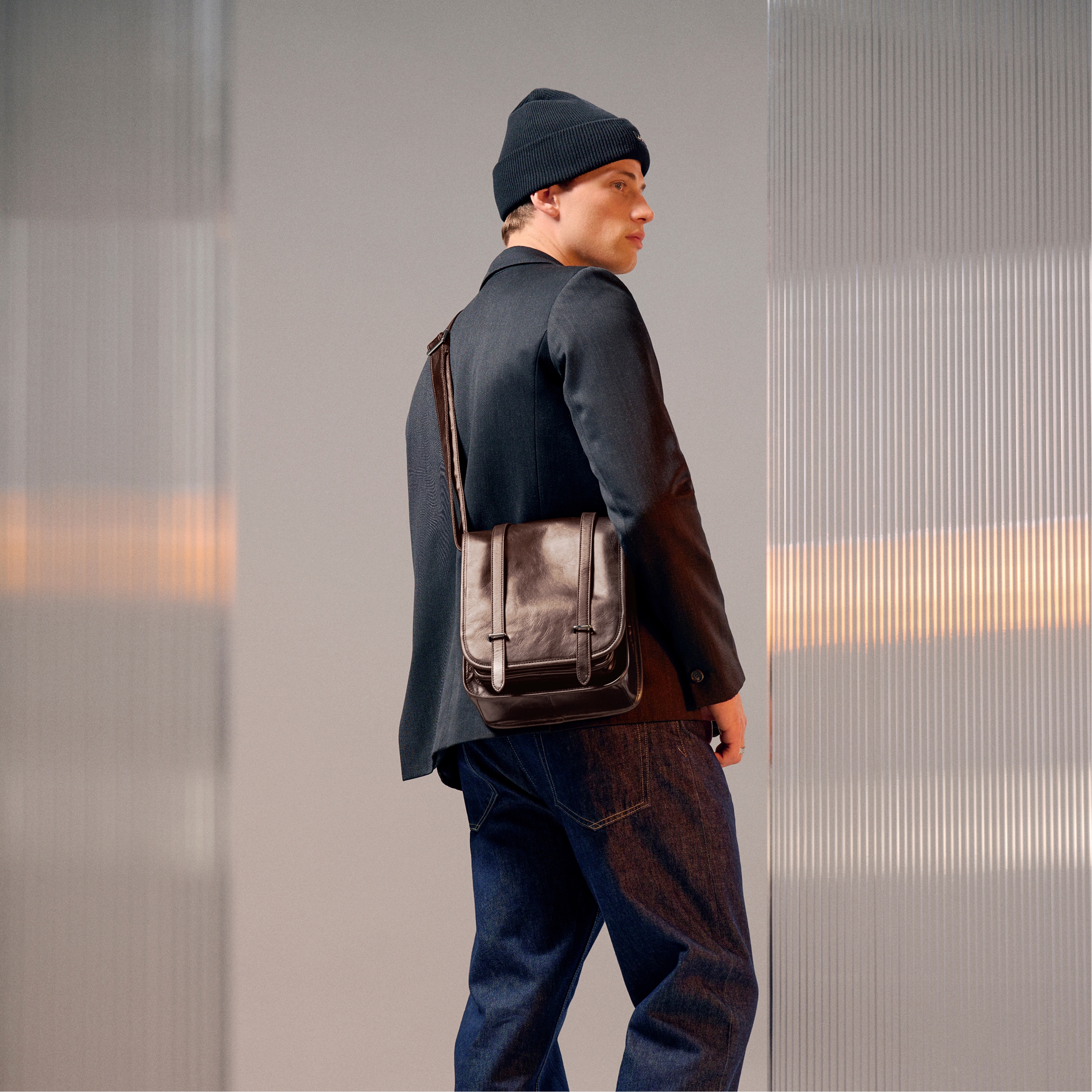 Mörkbrun Axelremsväska i Läder - 2