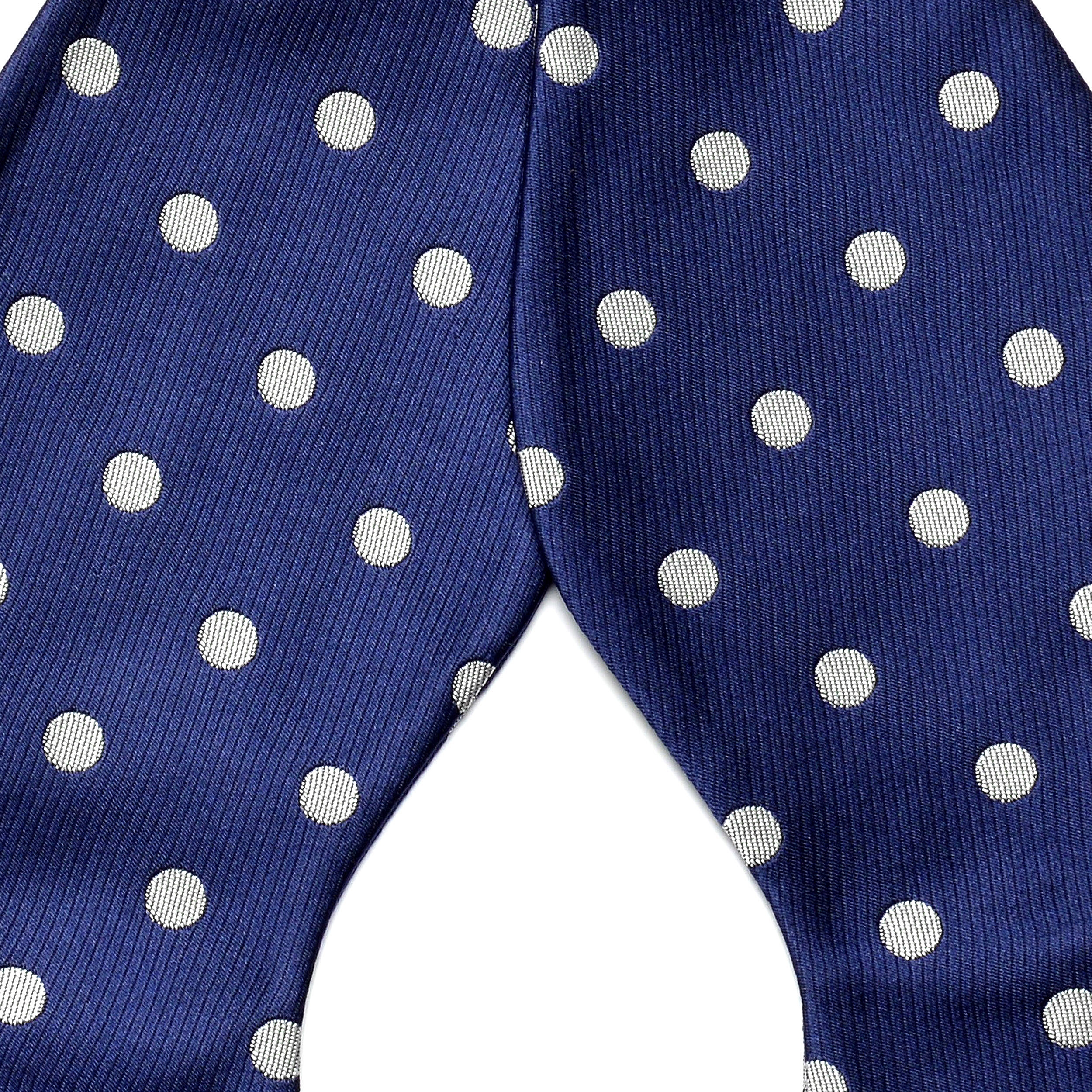 White Polka Dot Silk Self-Tie Bow Tie - 2