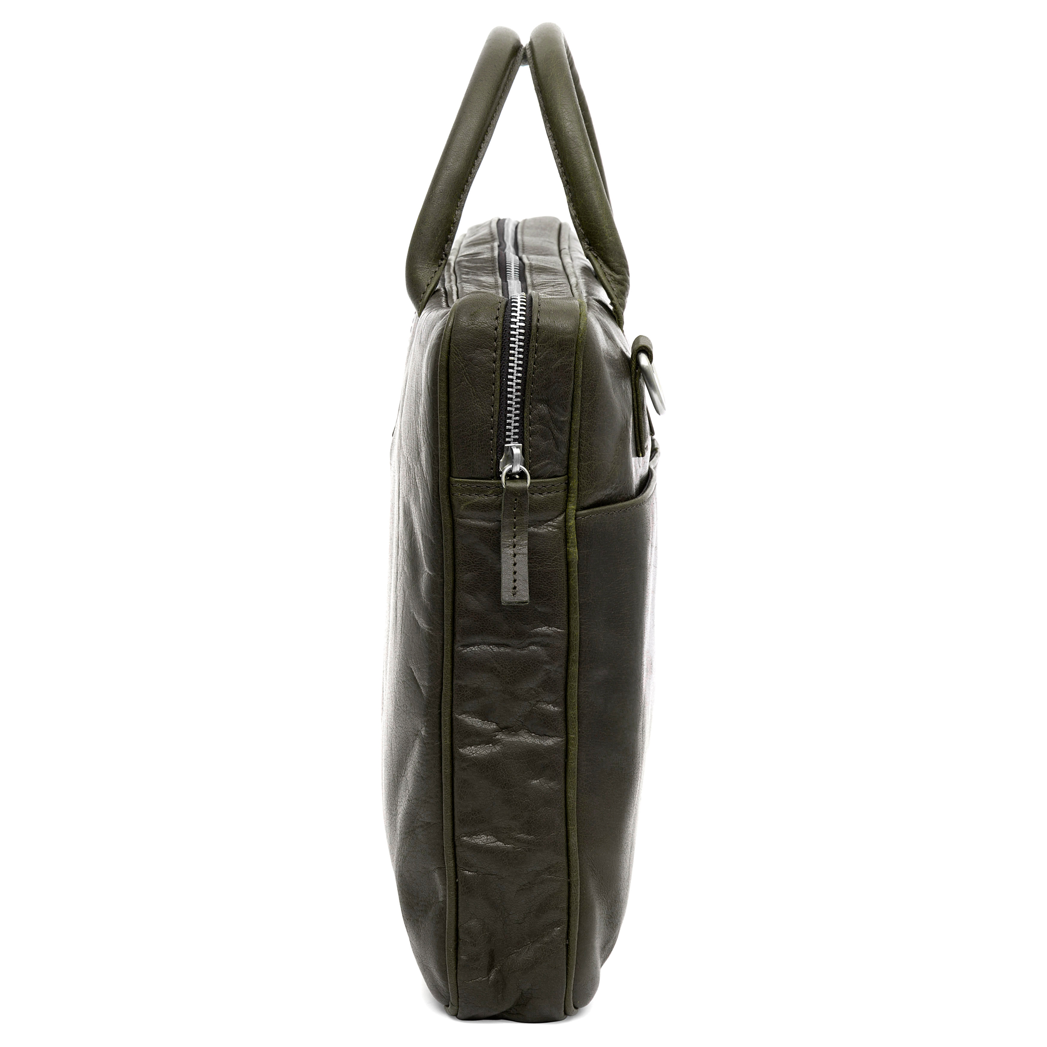 Montreal Slim 15" Executive Olive Leather Bag - 4