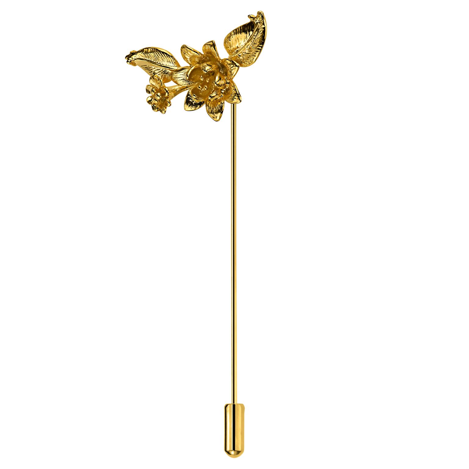 Spilla da giacca a forma di fiore color oro Spilla da giacca a forma di fiore color oro