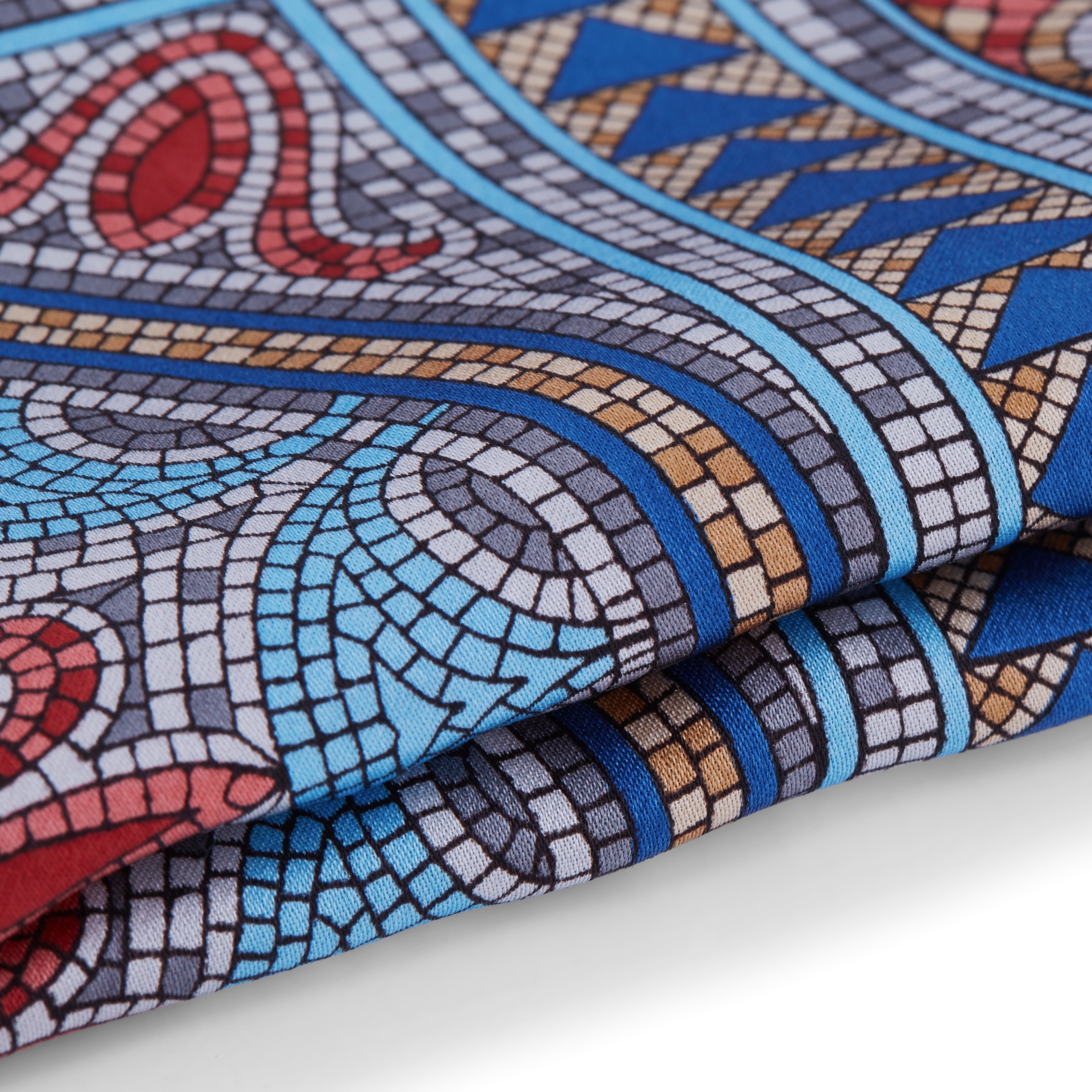 Lommeklud med Blåt Mosaikmønster - 2