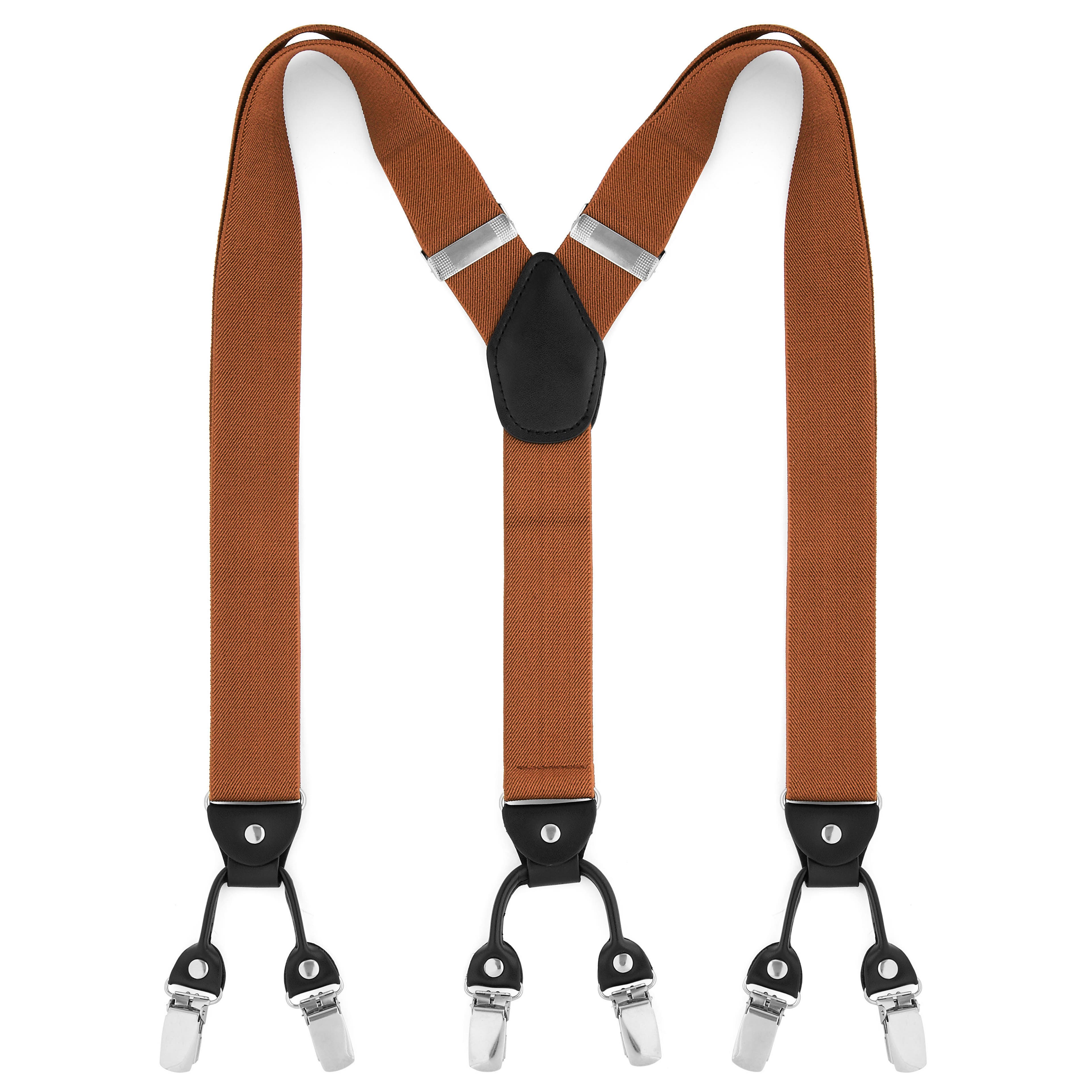 Wide Brown Clip-On Braces