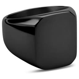 Black Stainless Steel Square Signet Ring