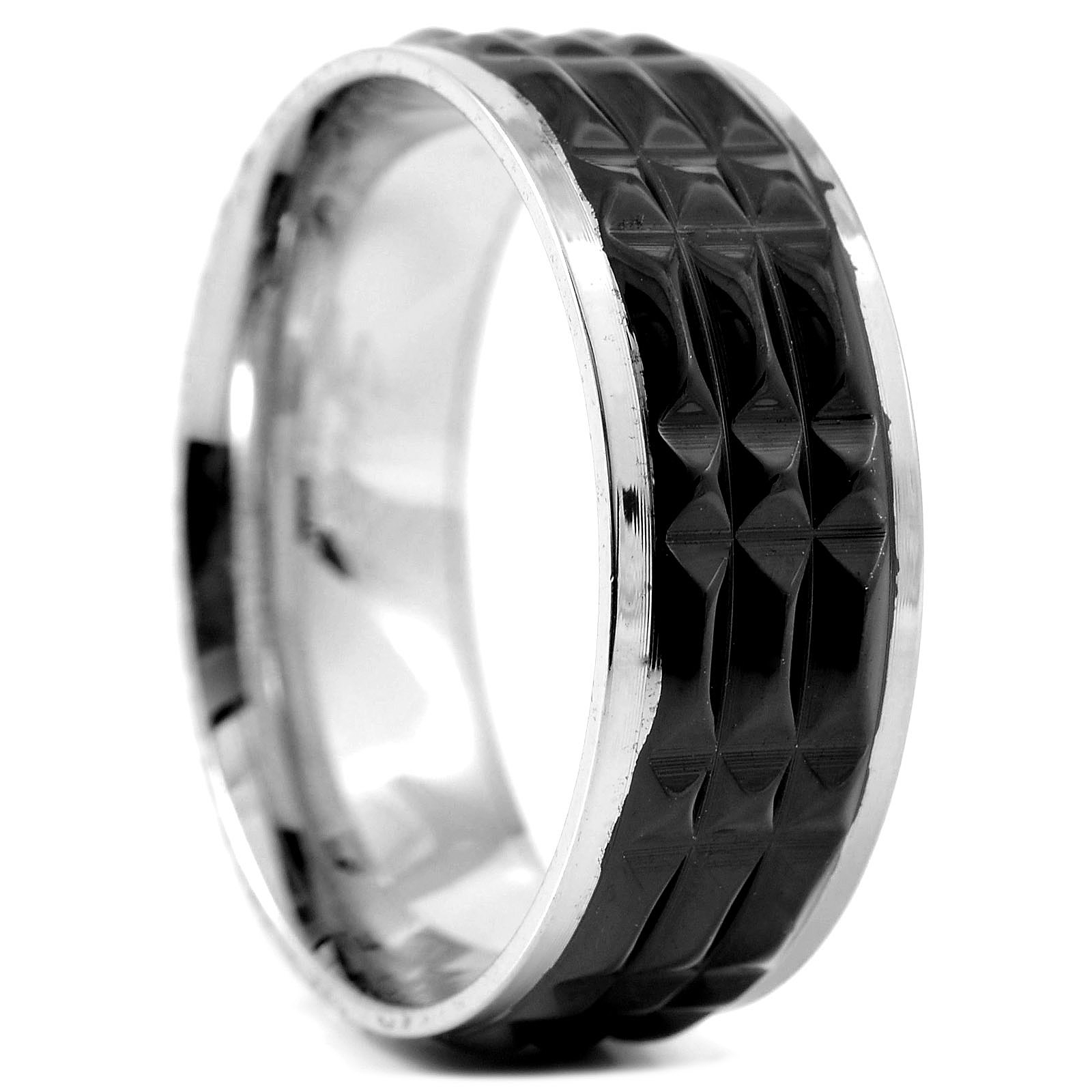 Black Spike Steel Ring - 1