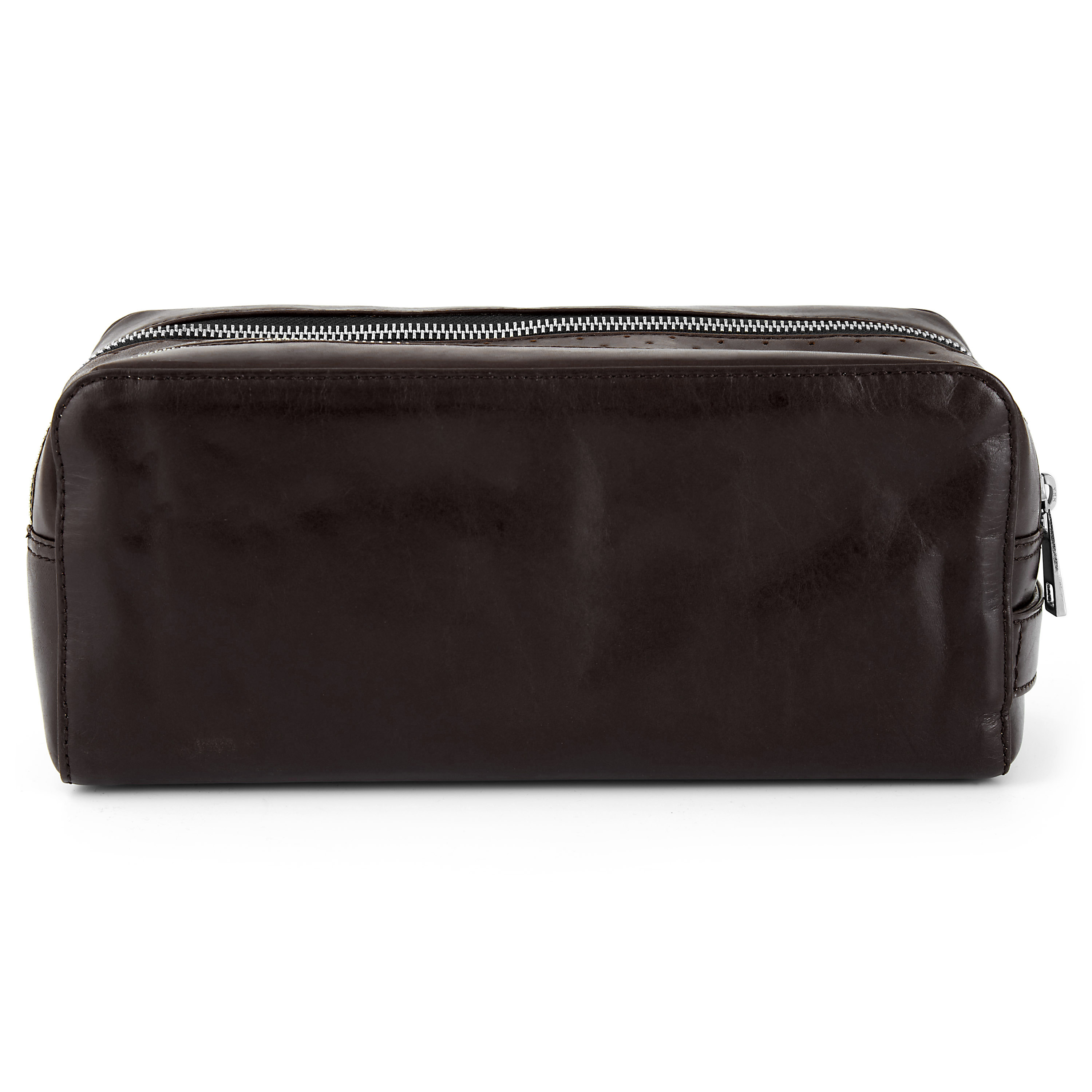 Trousse de toilette marron foncé double zip Jasper - 4