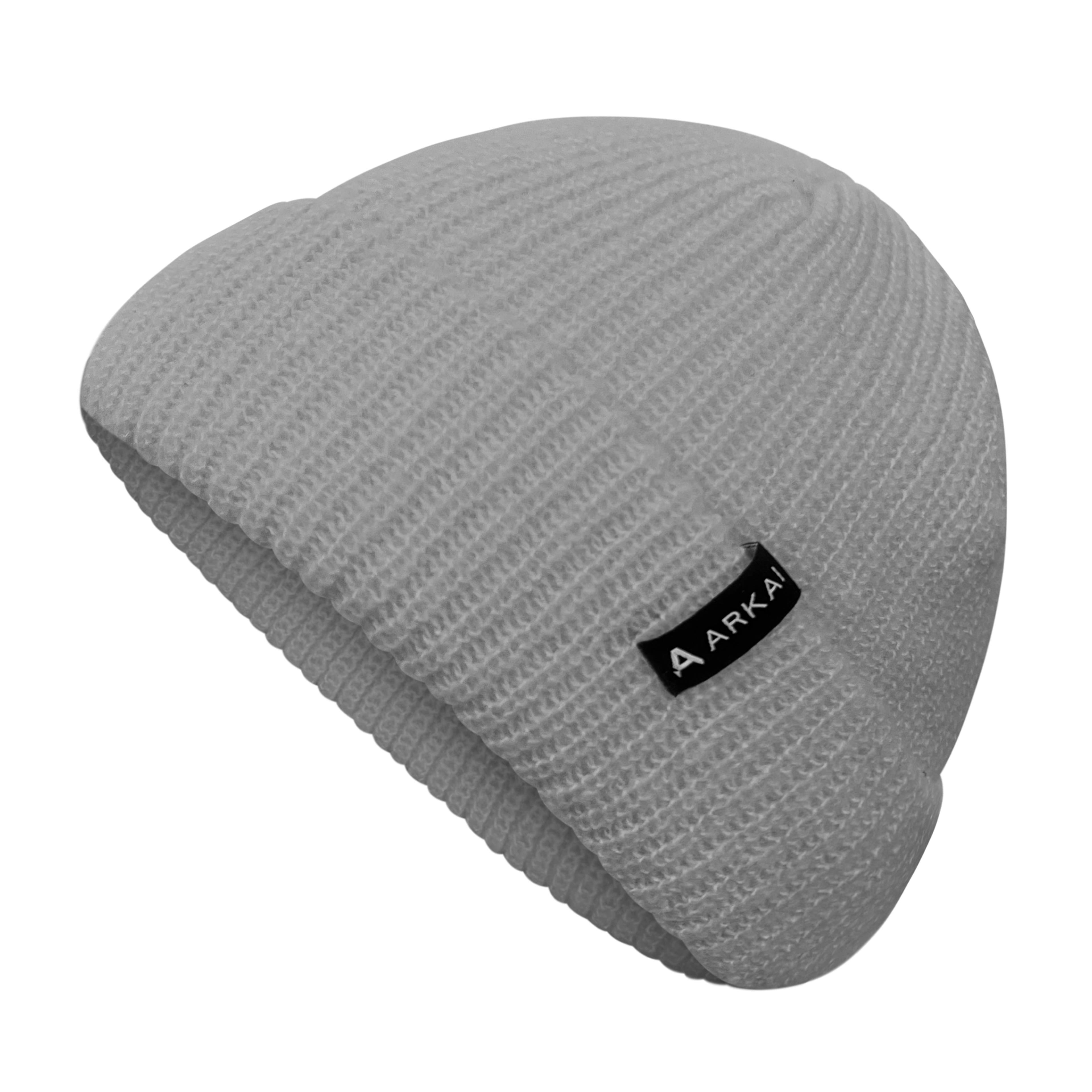 Nordic | Lichtgrijze geribde beanie in vissersstijl - 1