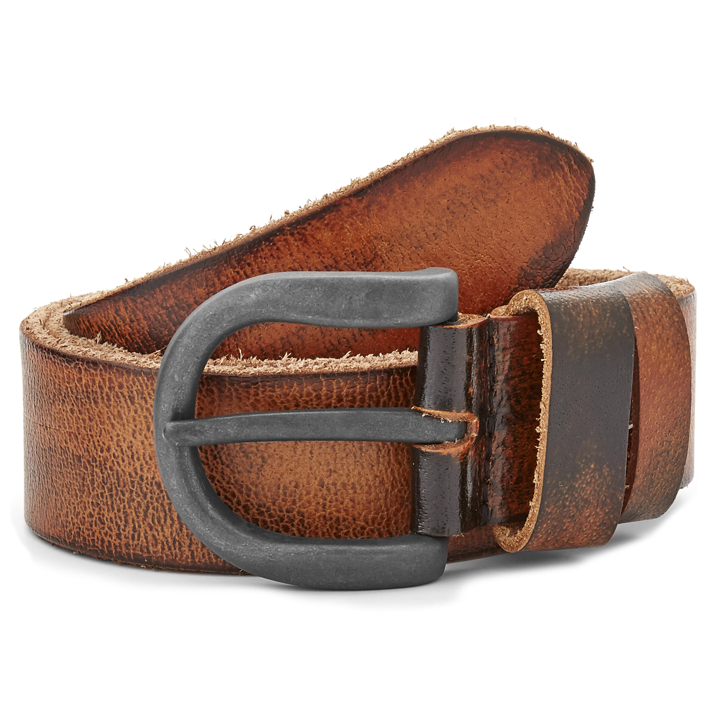 Robuster Brauner Ledergürtel - 1