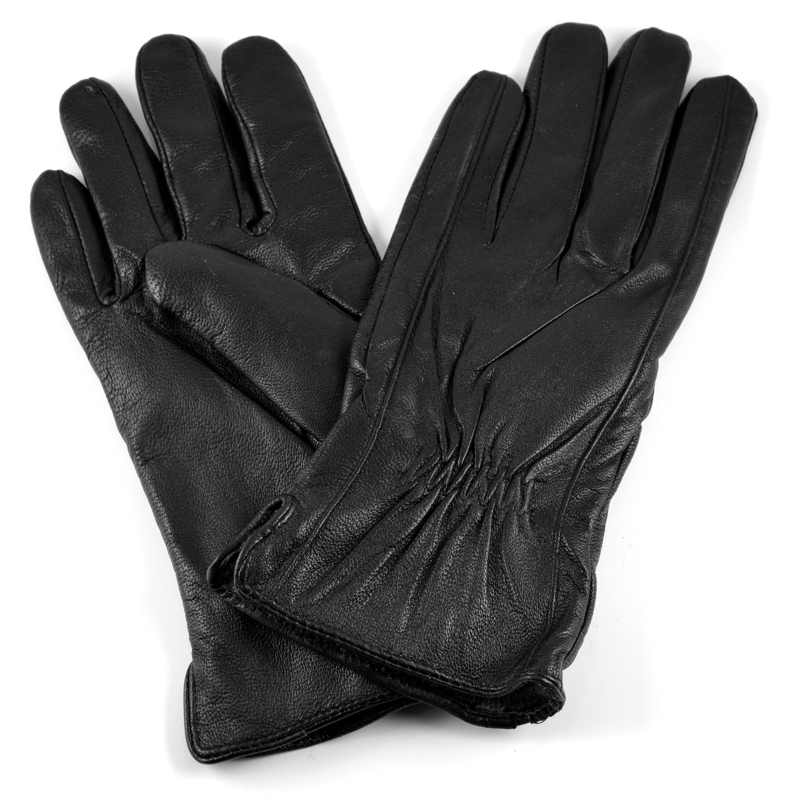 Schwarze Ralo Lederhandschuhe - 1